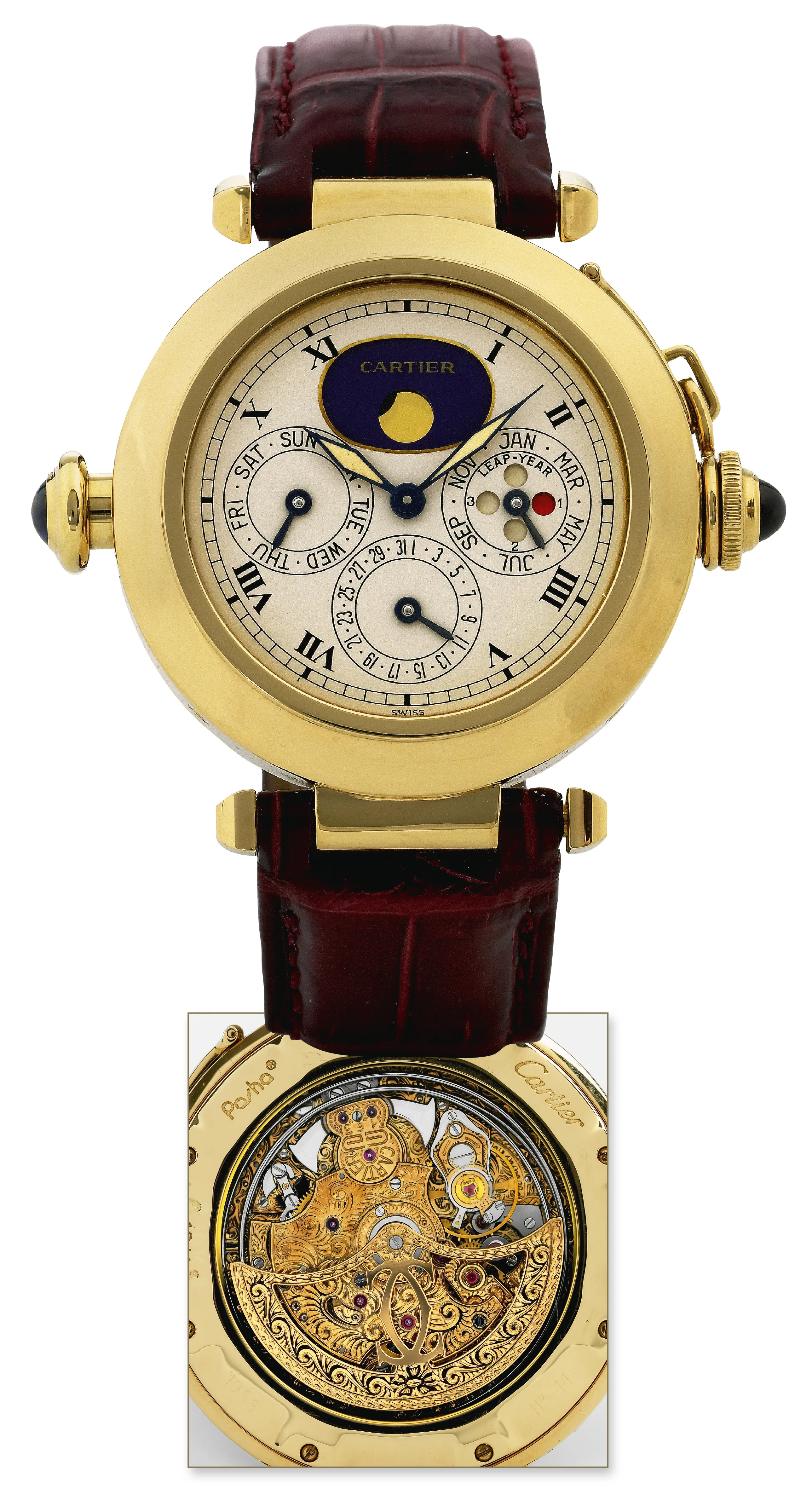 Cartier Pasha W30012 38mm Yellow gold Ivory