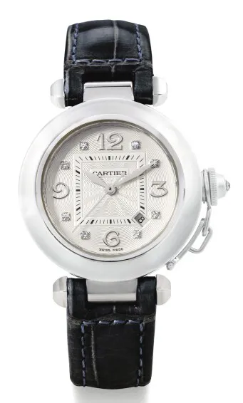 Cartier Pasha 2528 32mm White gold Silver