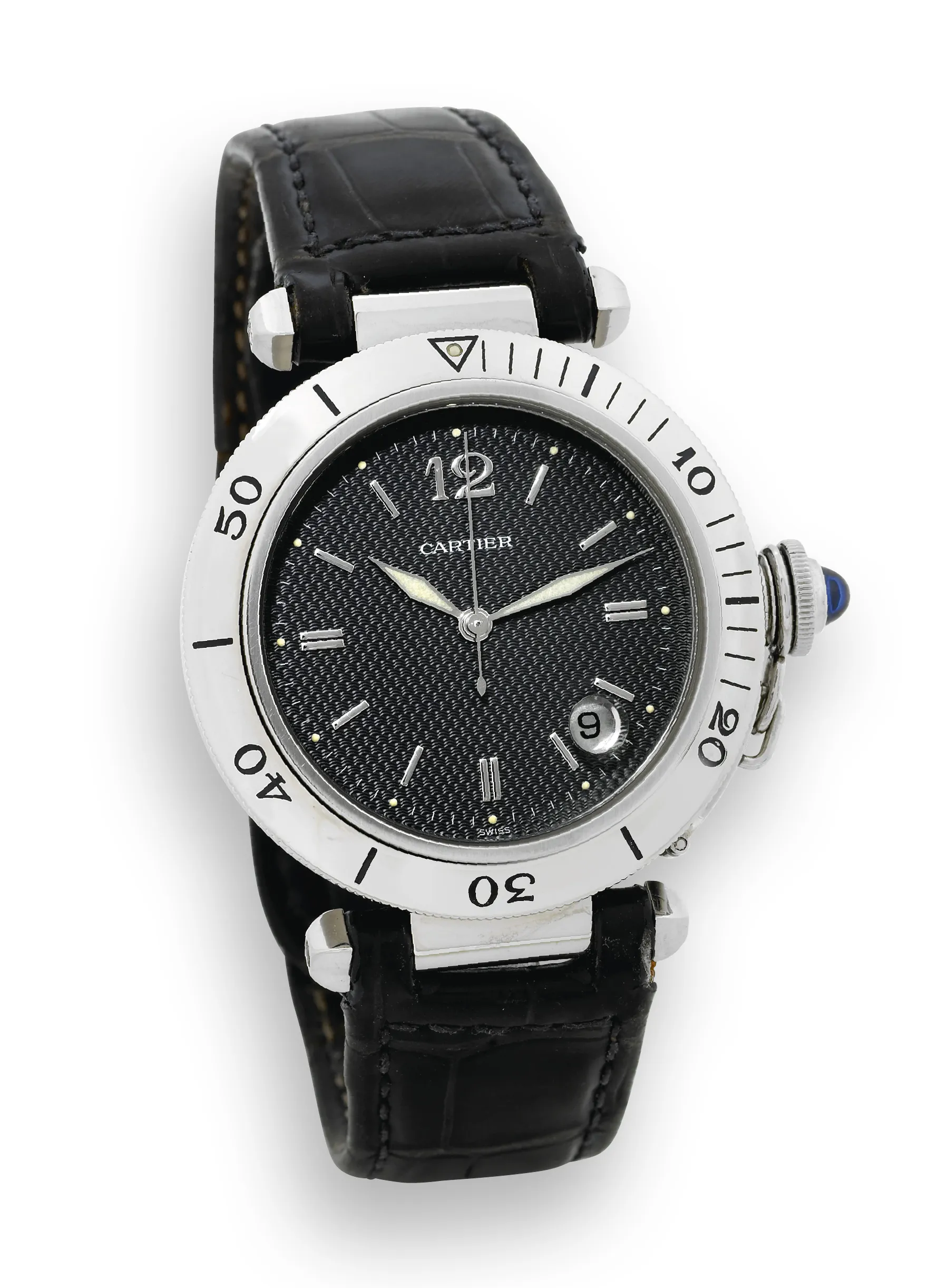 Cartier Pasha 1040-1 38mm Stainless steel Black