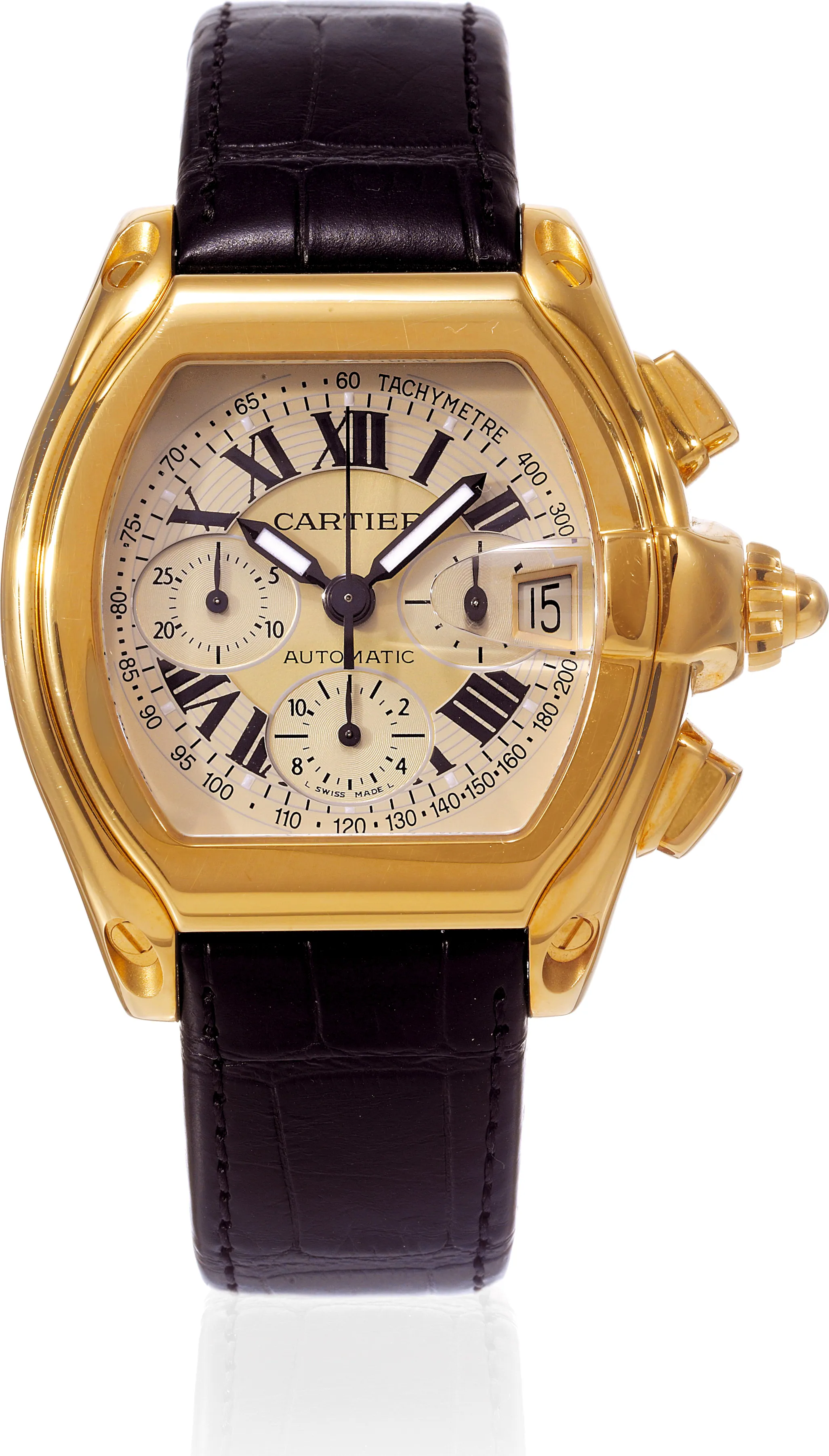 Cartier Roadster 2619 40mm Yellow gold Champagne