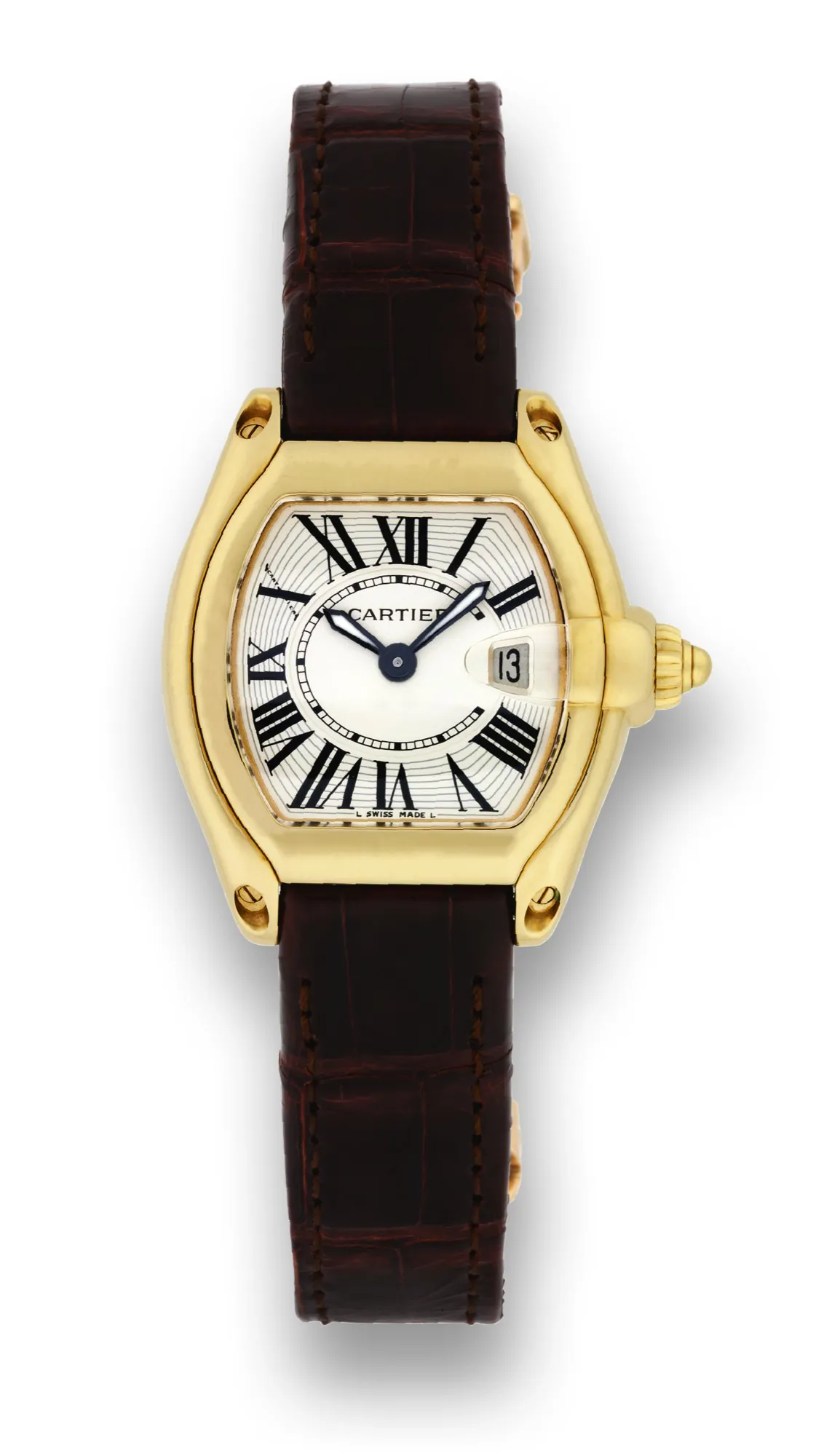 Cartier Roadster 2676 32mm Yellow gold Silver