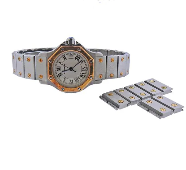 Cartier Santos 0907 23mm Yellow gold and Stainless steel White