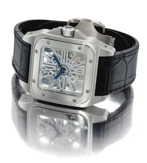 Cartier Santos 100 W2020018 41mm Palladium Skeletonized