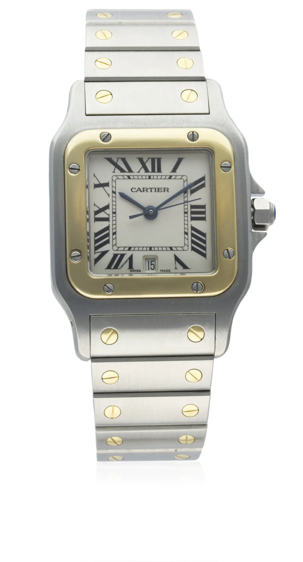 Cartier Santos 187901 29mm Yellow gold and Stainless steel Silver and black