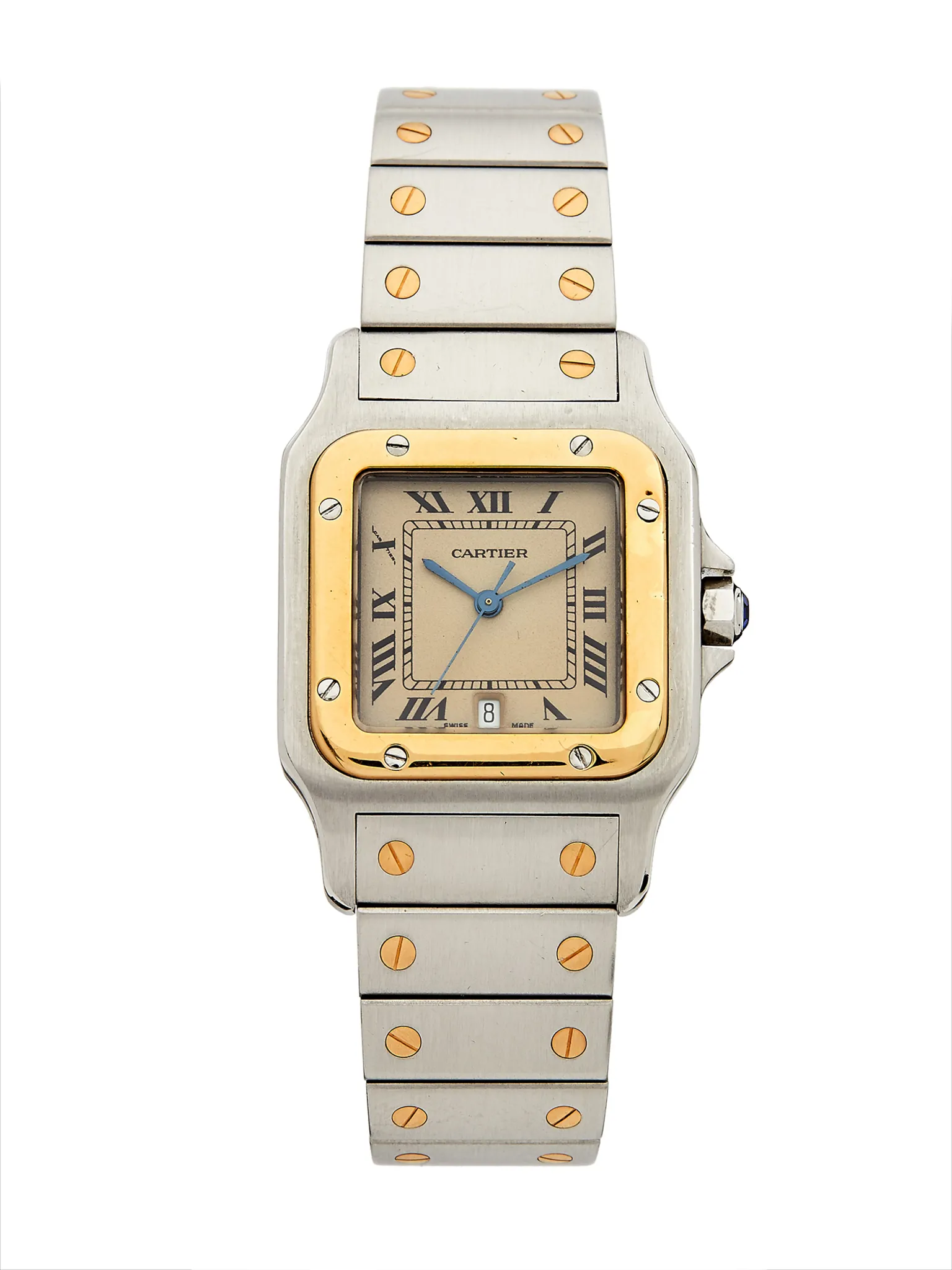 Cartier Santos 187901 29mm Yellow gold and Stainless steel Cream