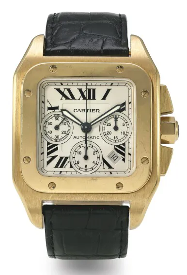 Cartier Santos 2741 55mm Rose gold Silver