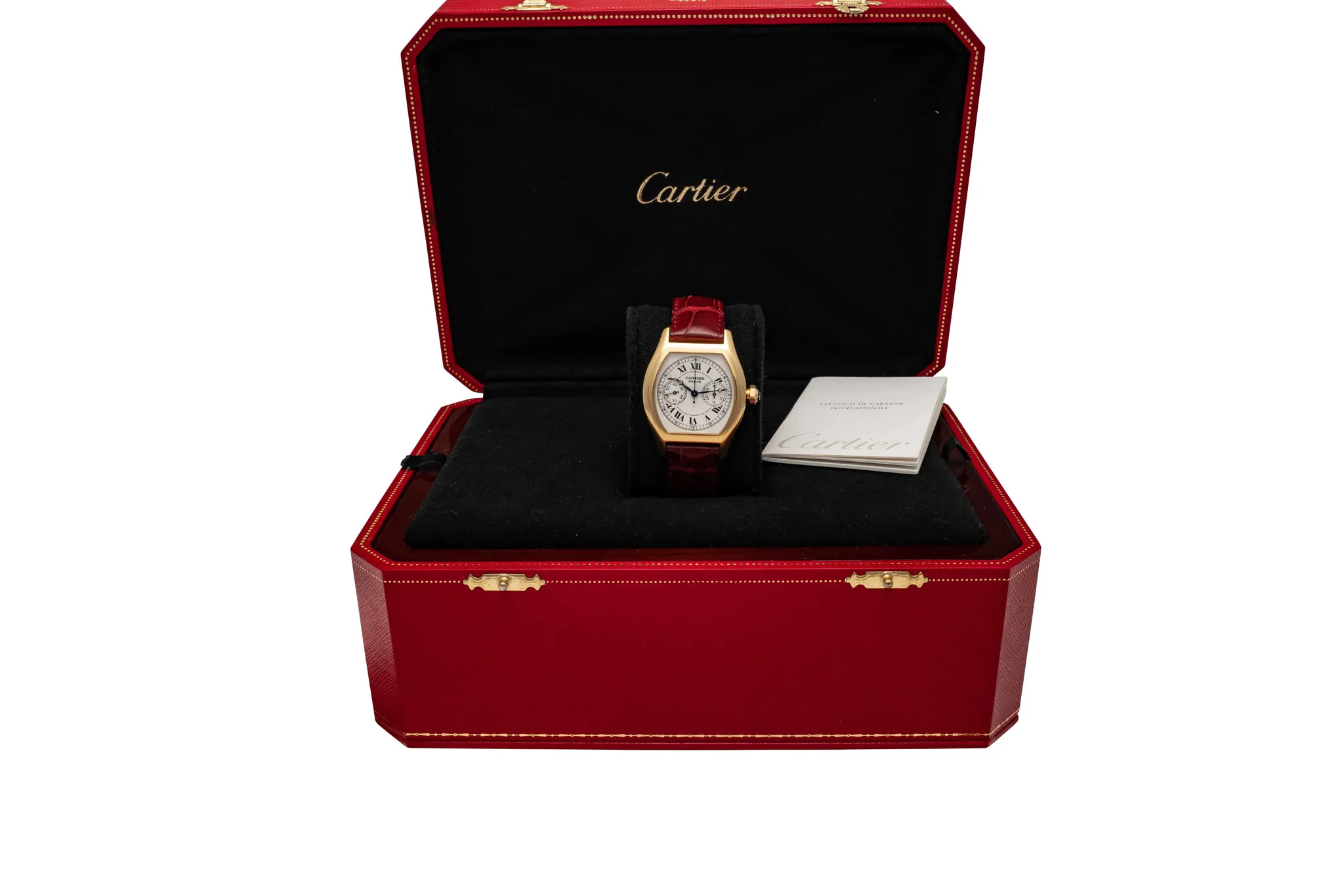 Cartier Santos Dumont 2356 34mm Yellow gold Guilloché 2