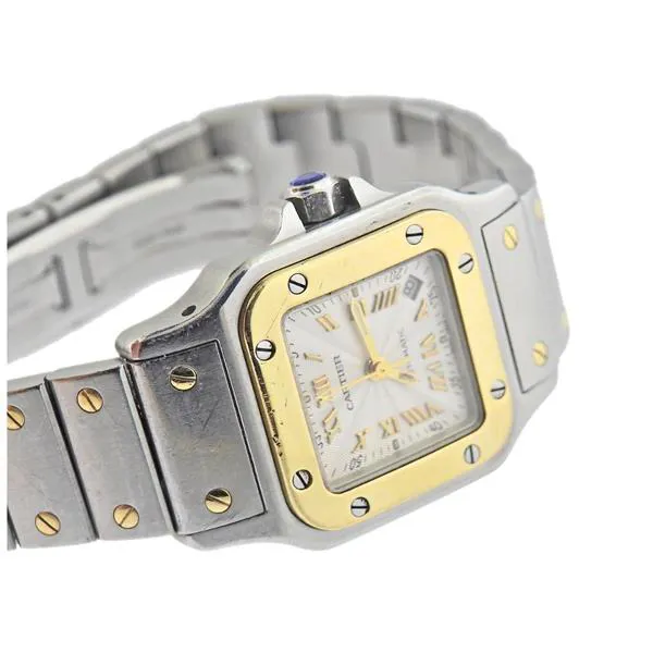 Cartier Santos Galbée 2423 24mm Yellow gold and Stainless steel Cream 1