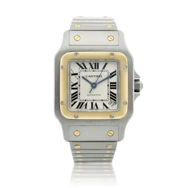 Cartier Santos Galbée 2823 33mm Yellow gold Silver