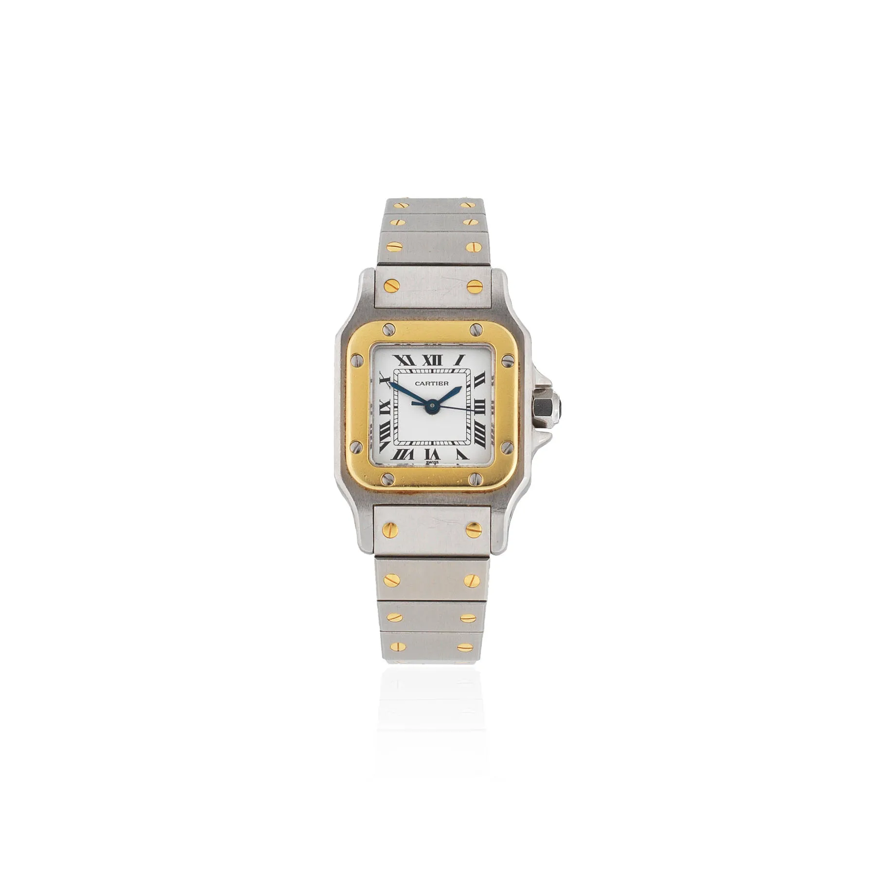 Cartier Santos 2423 24mm Yellow gold and Stainless steel White