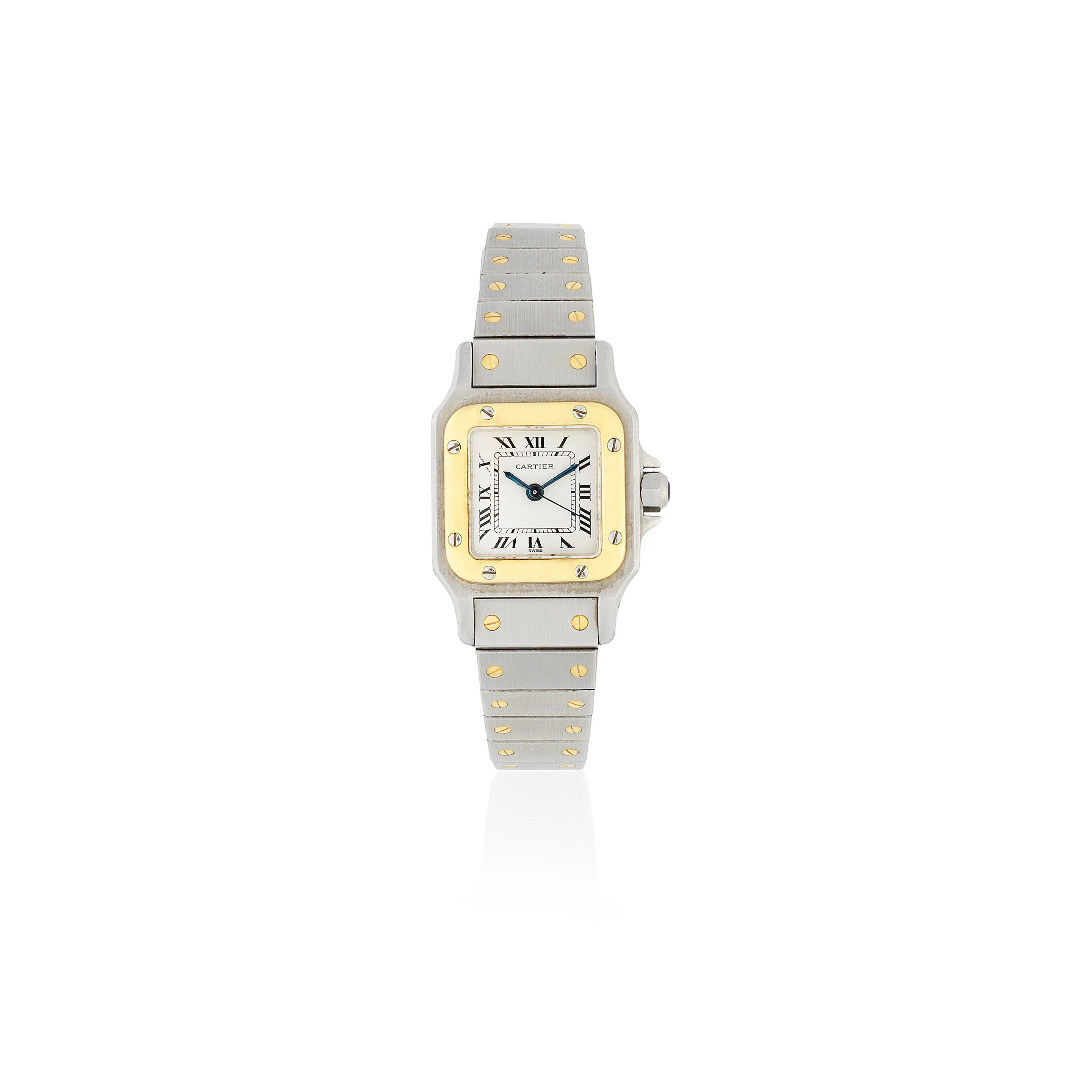 Cartier Santos 2423 23mm Yellow gold and Stainless steel White