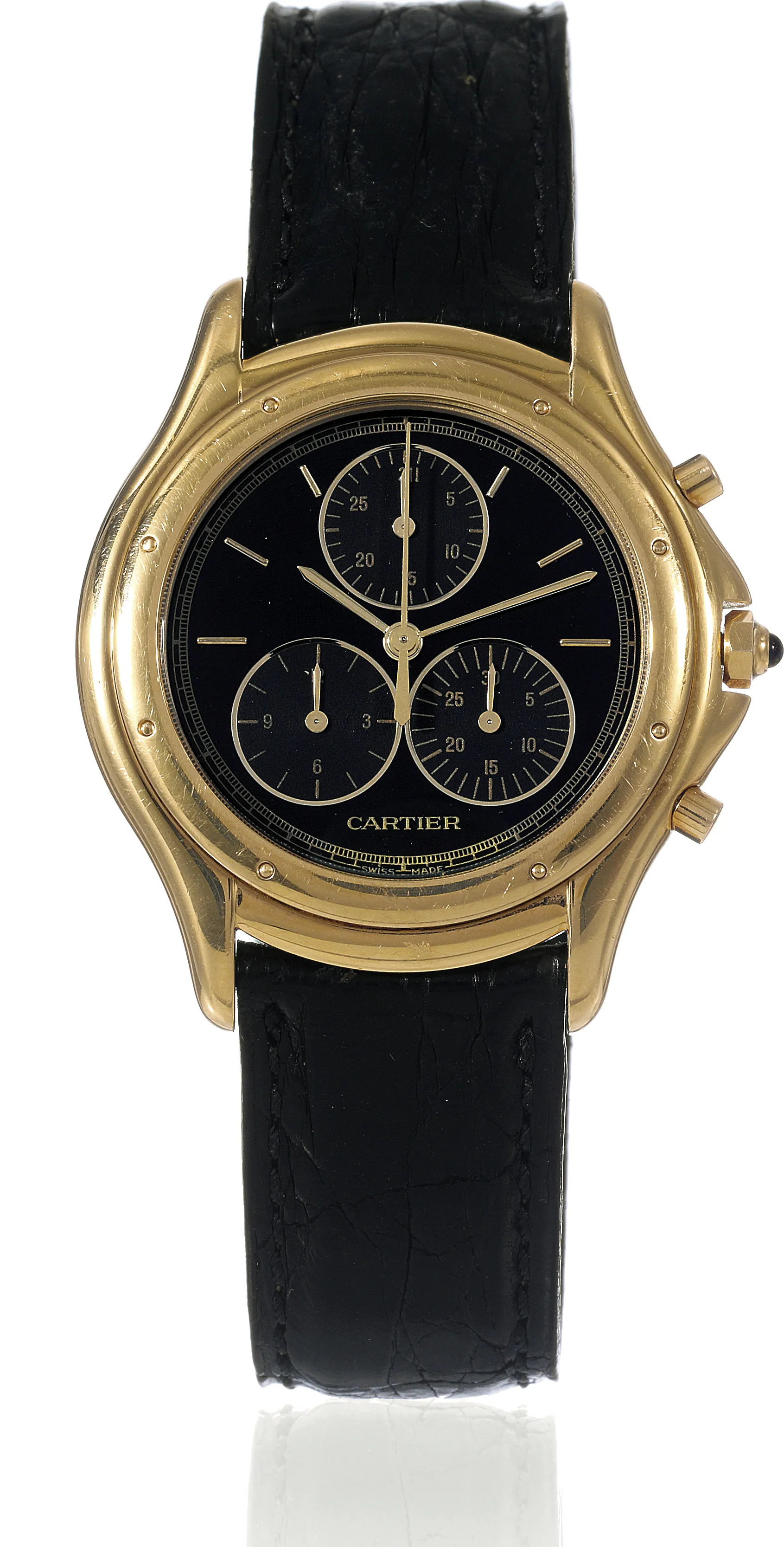 Cartier Santos 1162 1 33mm Yellow gold Black