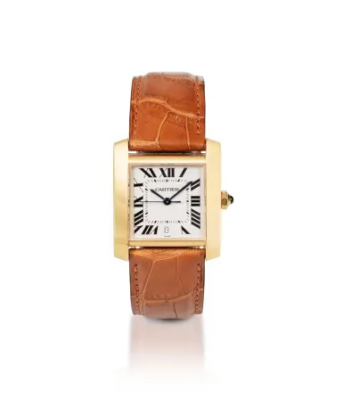 Cartier Tank Française 1840 28mm Yellow gold Silver