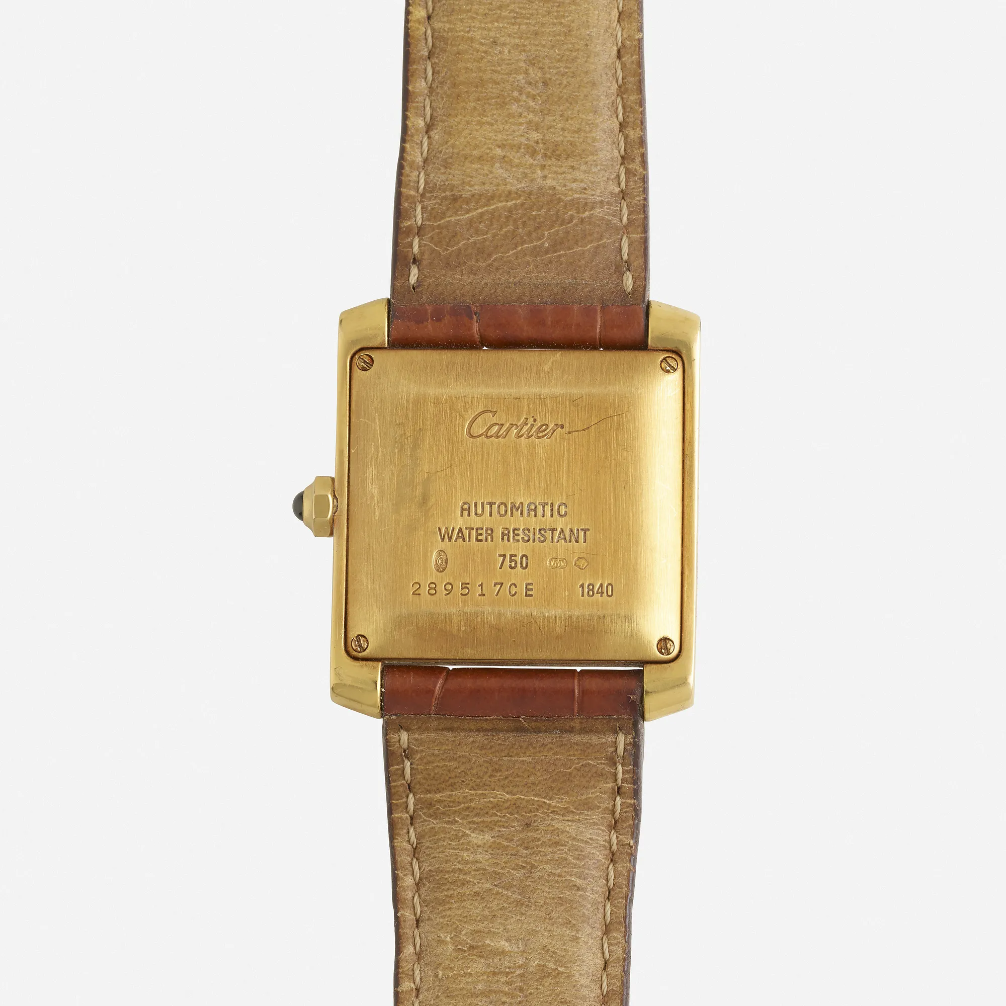 Cartier Tank Française 1840 28mm Yellow gold Silver