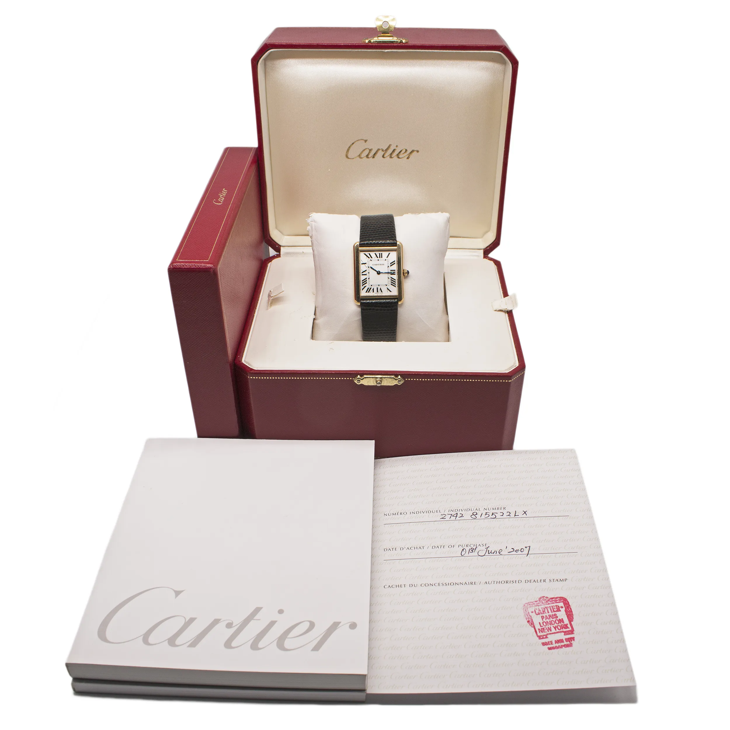 Cartier Tank 2742 28mm Yellow gold and stainless steel White