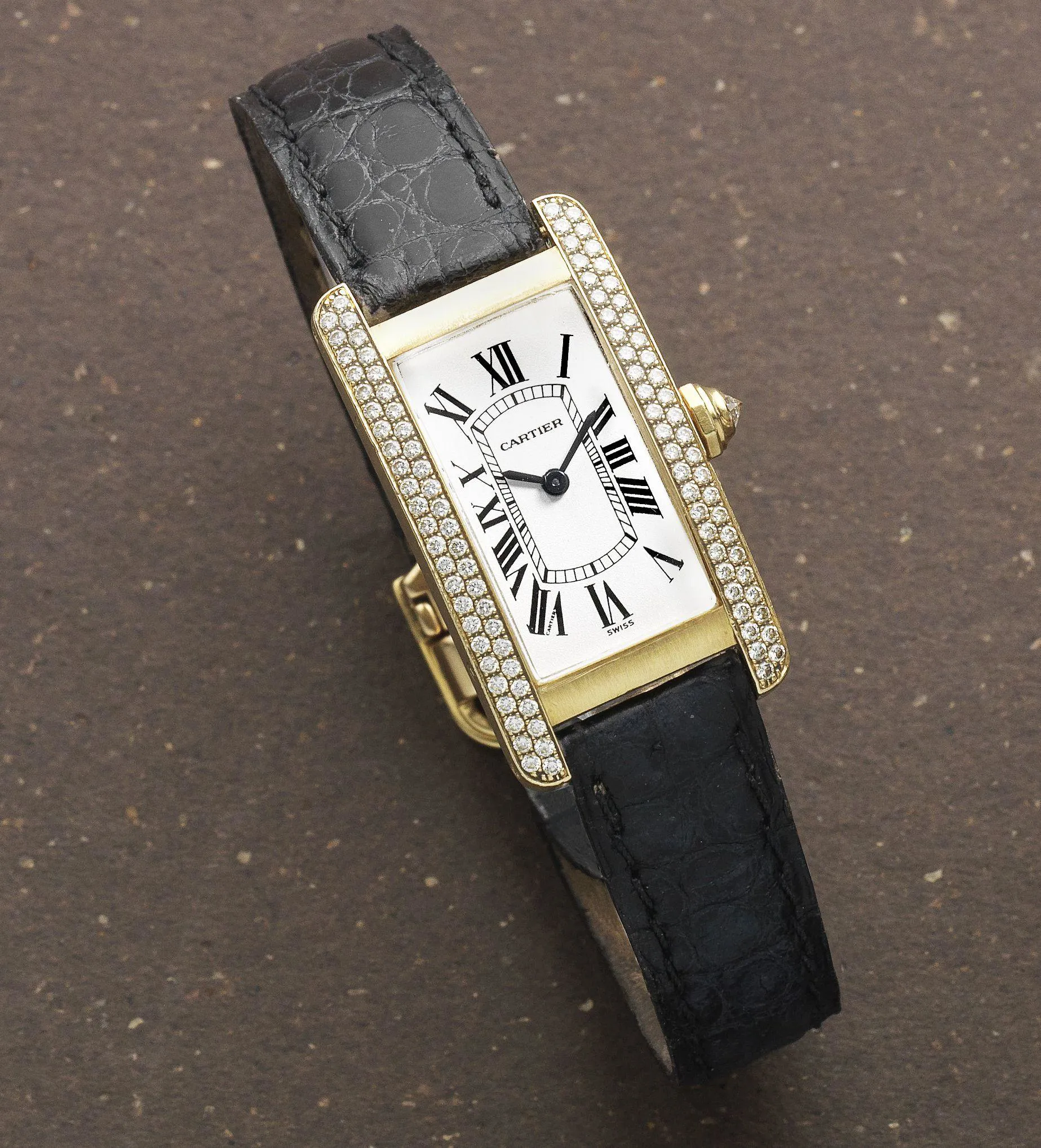 Cartier Tank Américaine 1710 19mm Yellow gold Silver