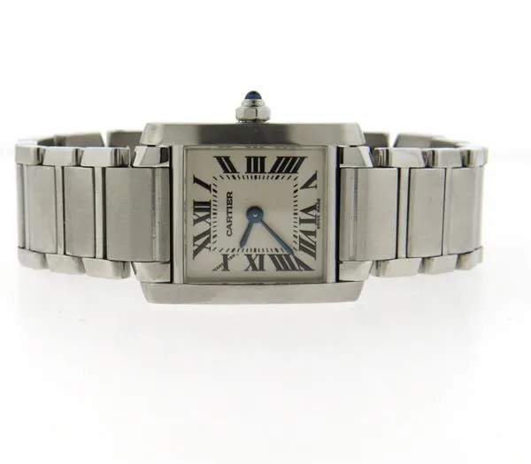 Cartier Tank Française 2384 20mm Stainless steel White
