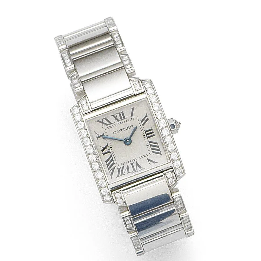 Cartier Tank Française 2384 20mm Stainless steel and diamond-set Silver