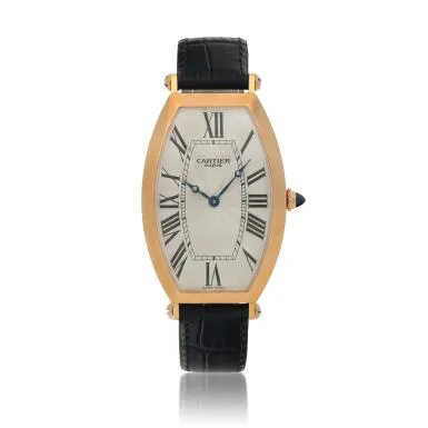 Cartier Tonneau 2802 29.5mm Rose gold Silver