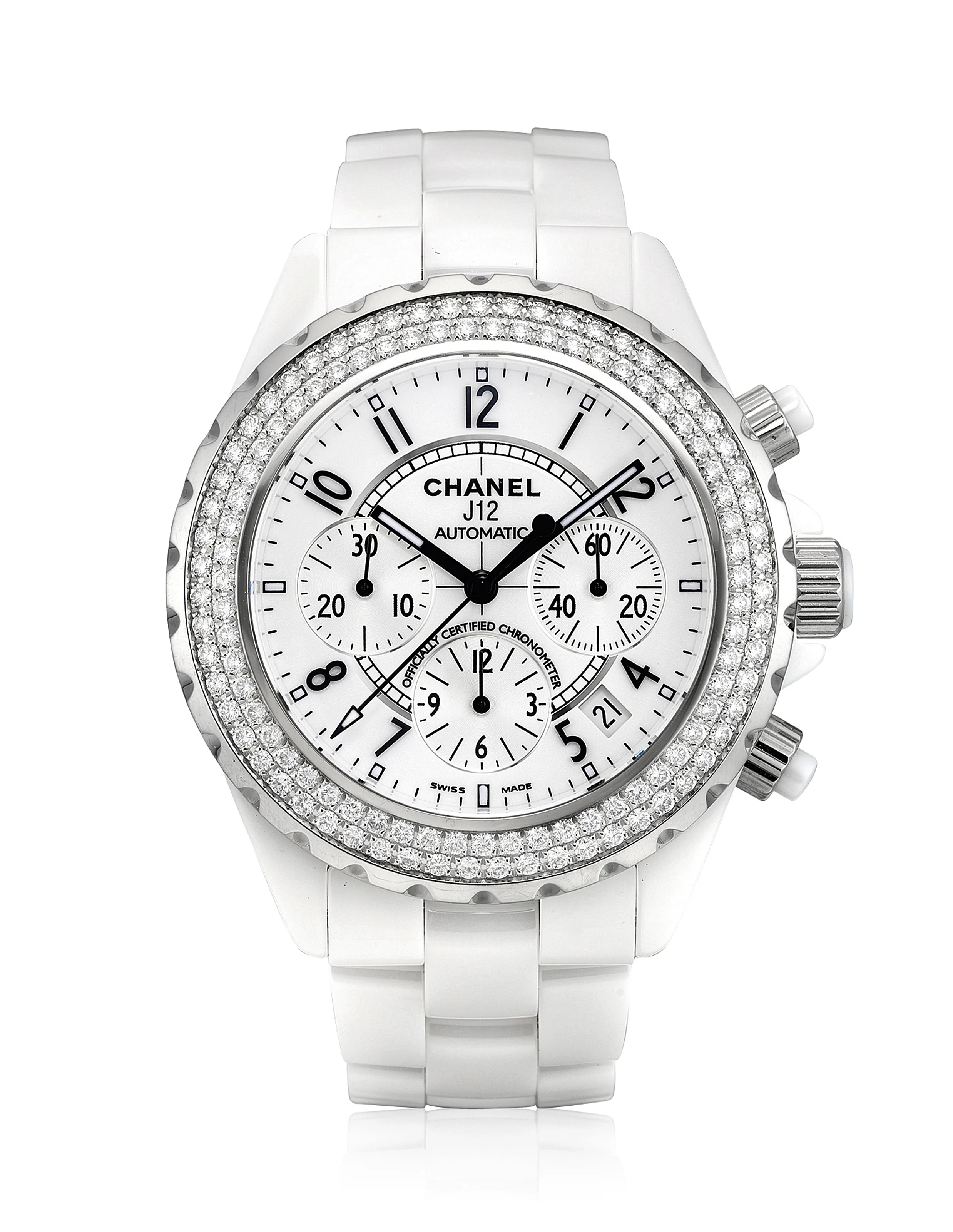 Chanel J12 J12 41mm Ceramic and Diamond White