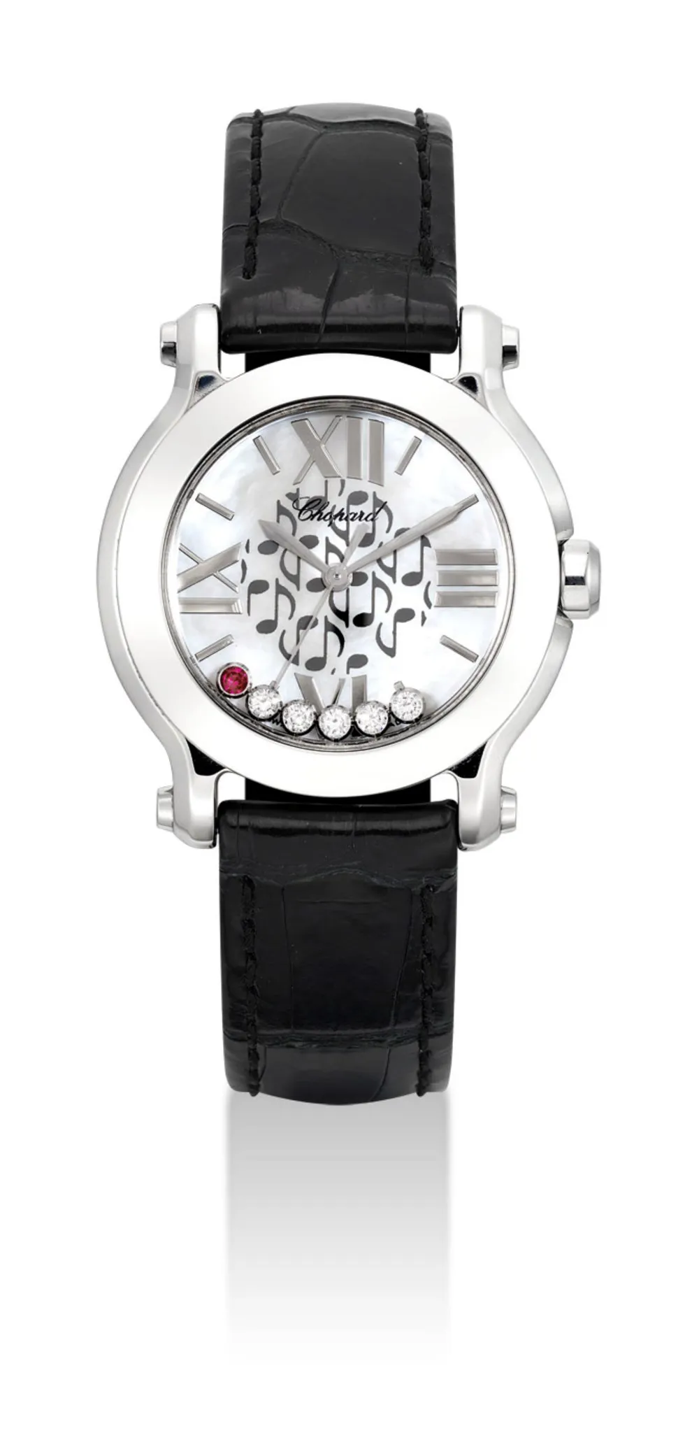 Chopard Happy Sport 8509 30mm Stainless steel, diamond, ruby and sapphire Silver