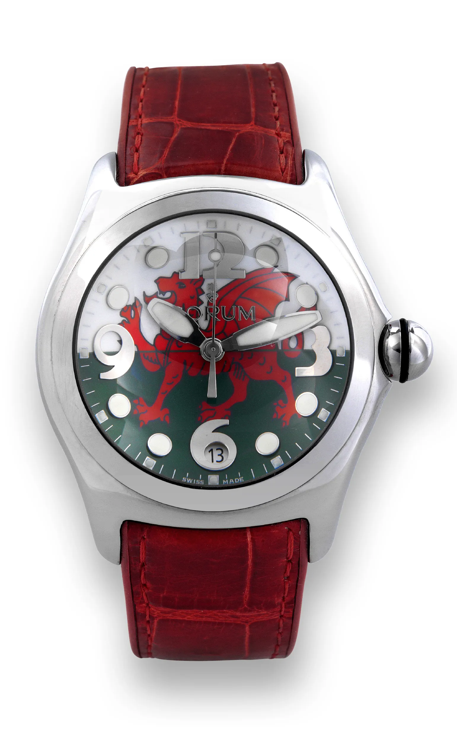 Corum Bubble 163.150.20 45mm Stainless steel Red