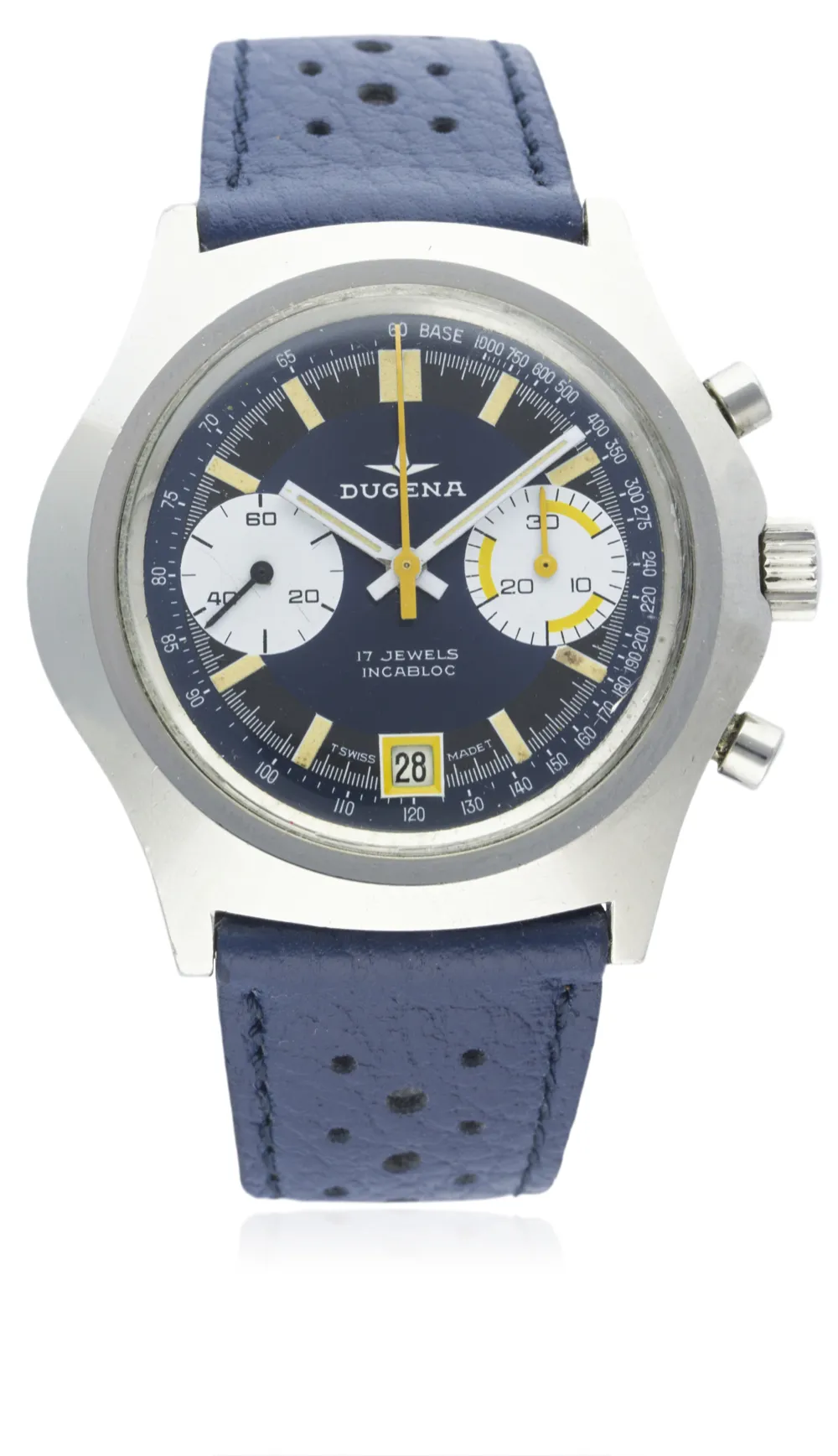 Dugena Chronograph 42mm Stainless steel Blue and grey