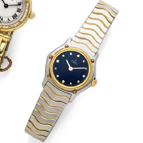 Ebel Classic Wave 1057901 23mm Yellow gold and stainless steel Blue