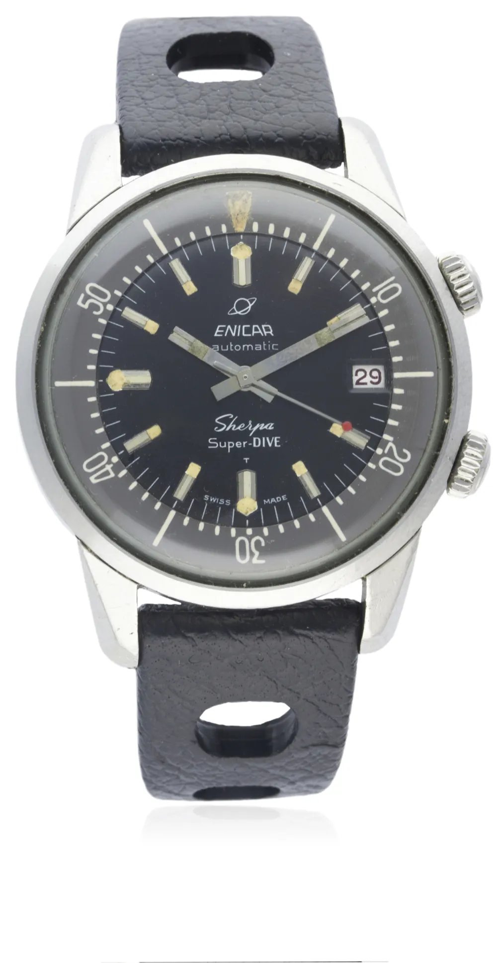 Enicar Sherpa 145/006 41mm Stainless steel Black