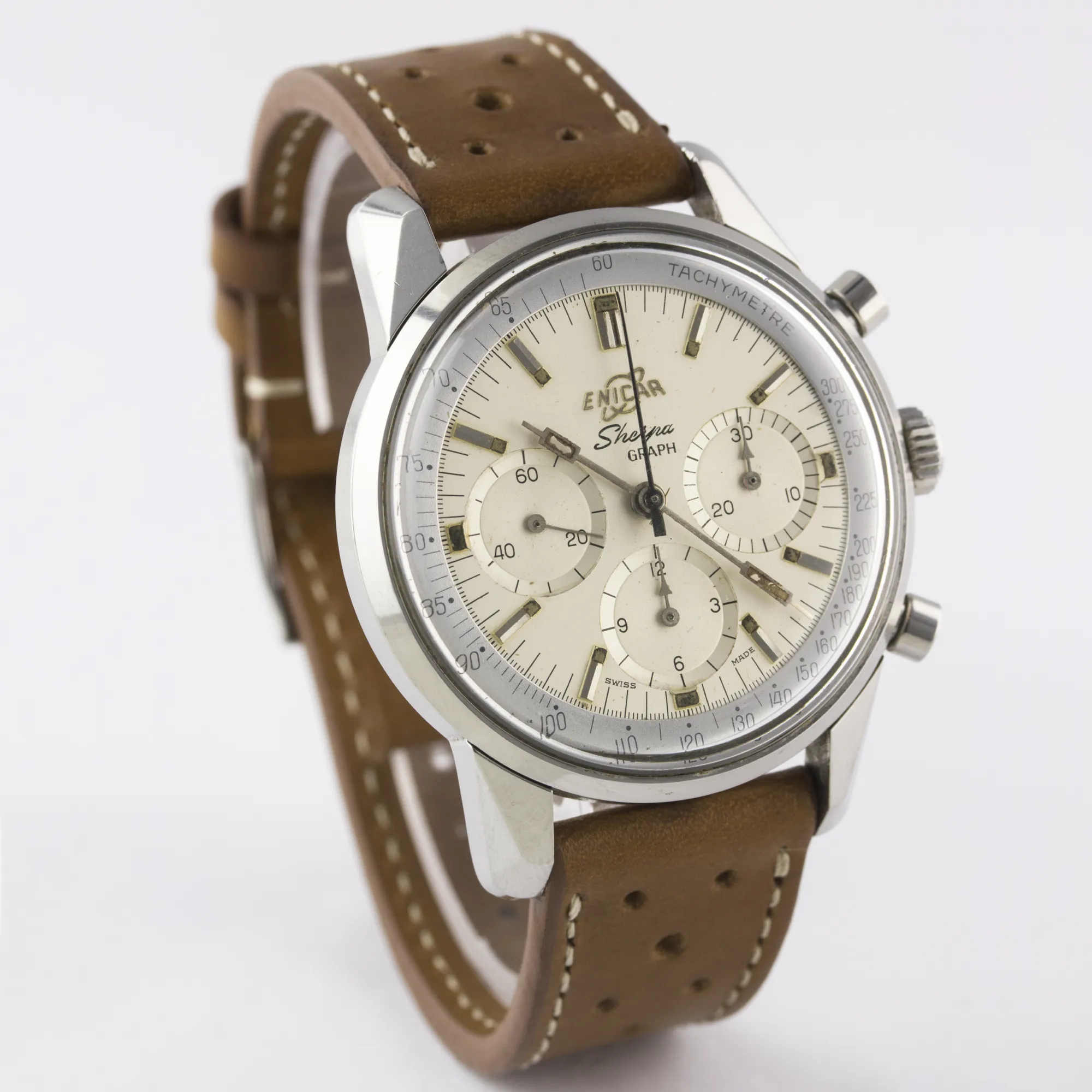 Enicar Sherpa 40mm Stainless steel White