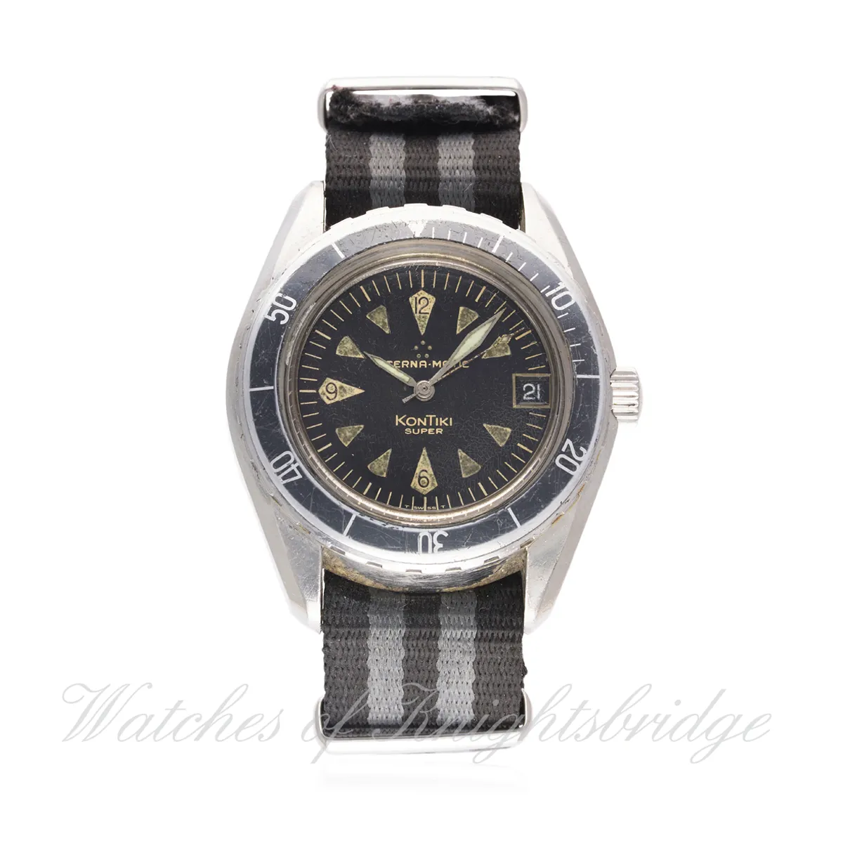 Eterna Super Kontiki 130 FTP-3 40mm Stainless steel Black