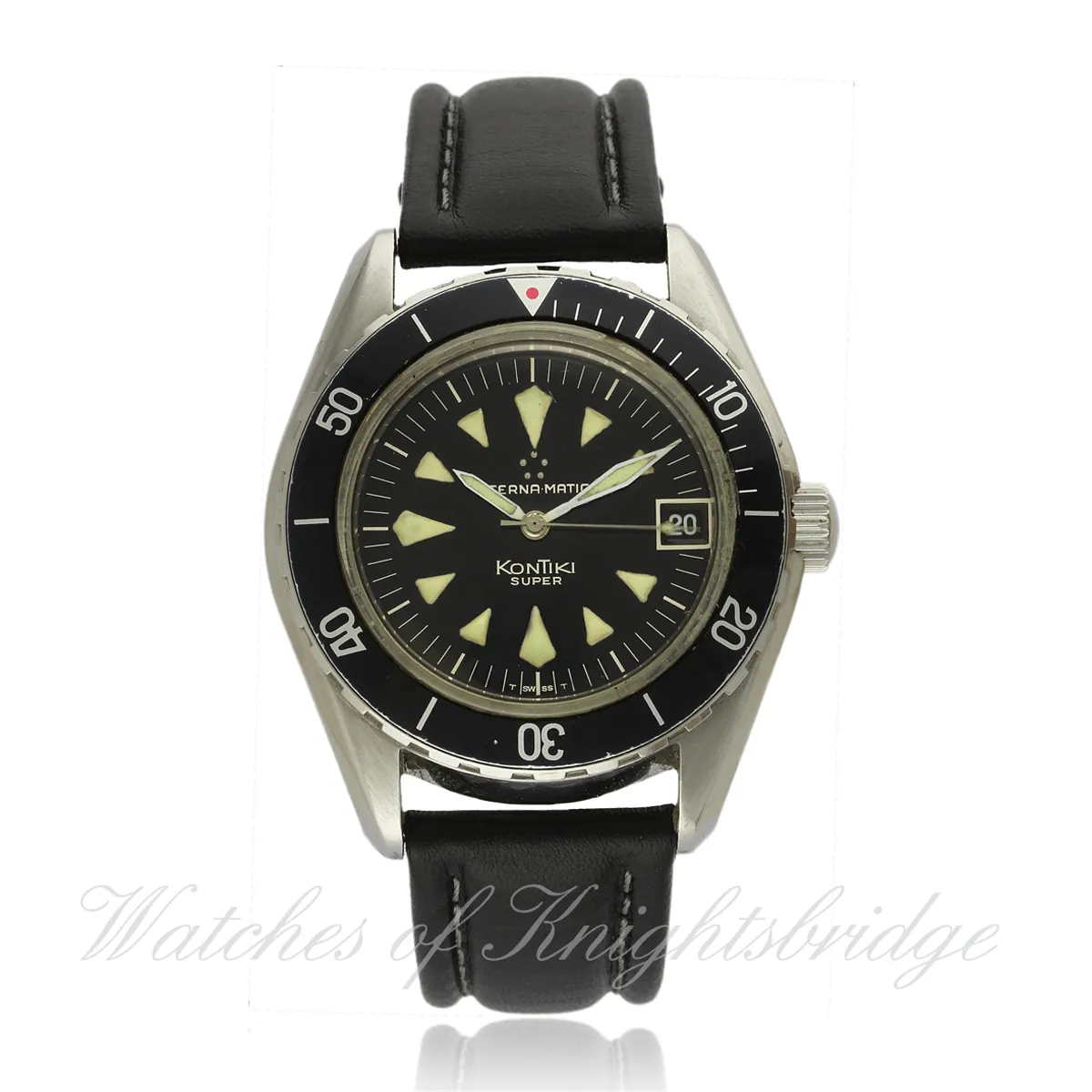 Eterna Super Kontiki 130FTP-1 40mm Stainless steel Black