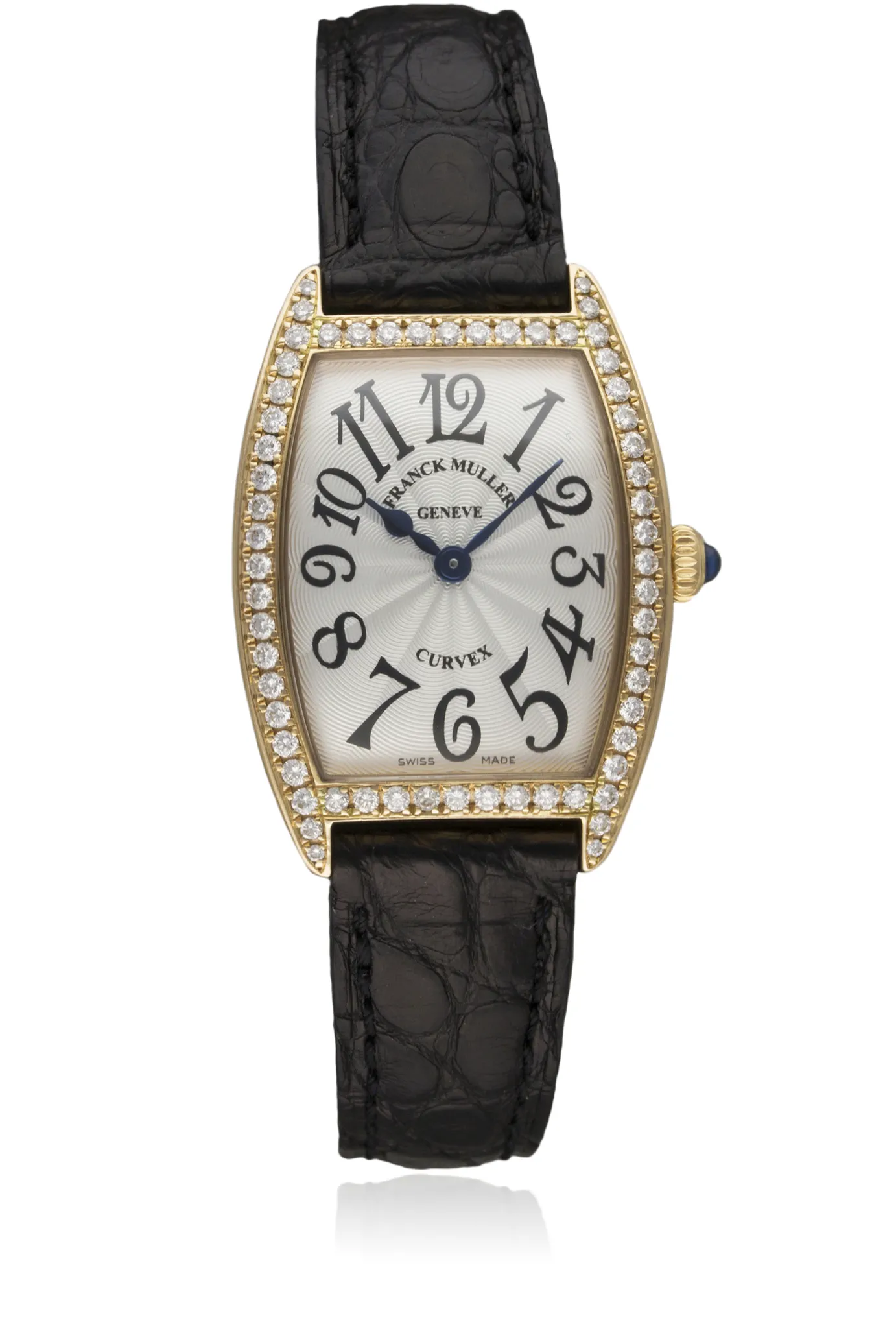 Franck Muller Curvex 1752 35mm Rose gold and Diamond Silver Guilloche