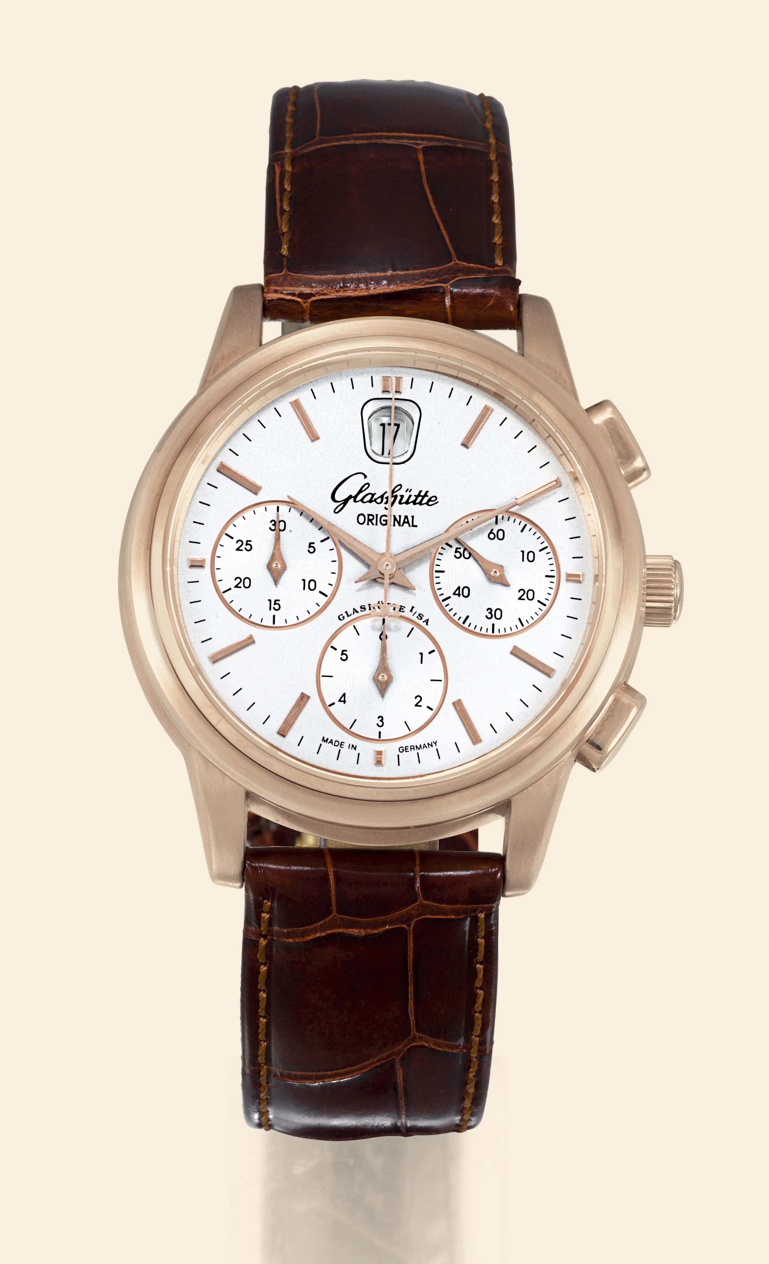 Glashütte 3932121204 39mm pink gold Silver