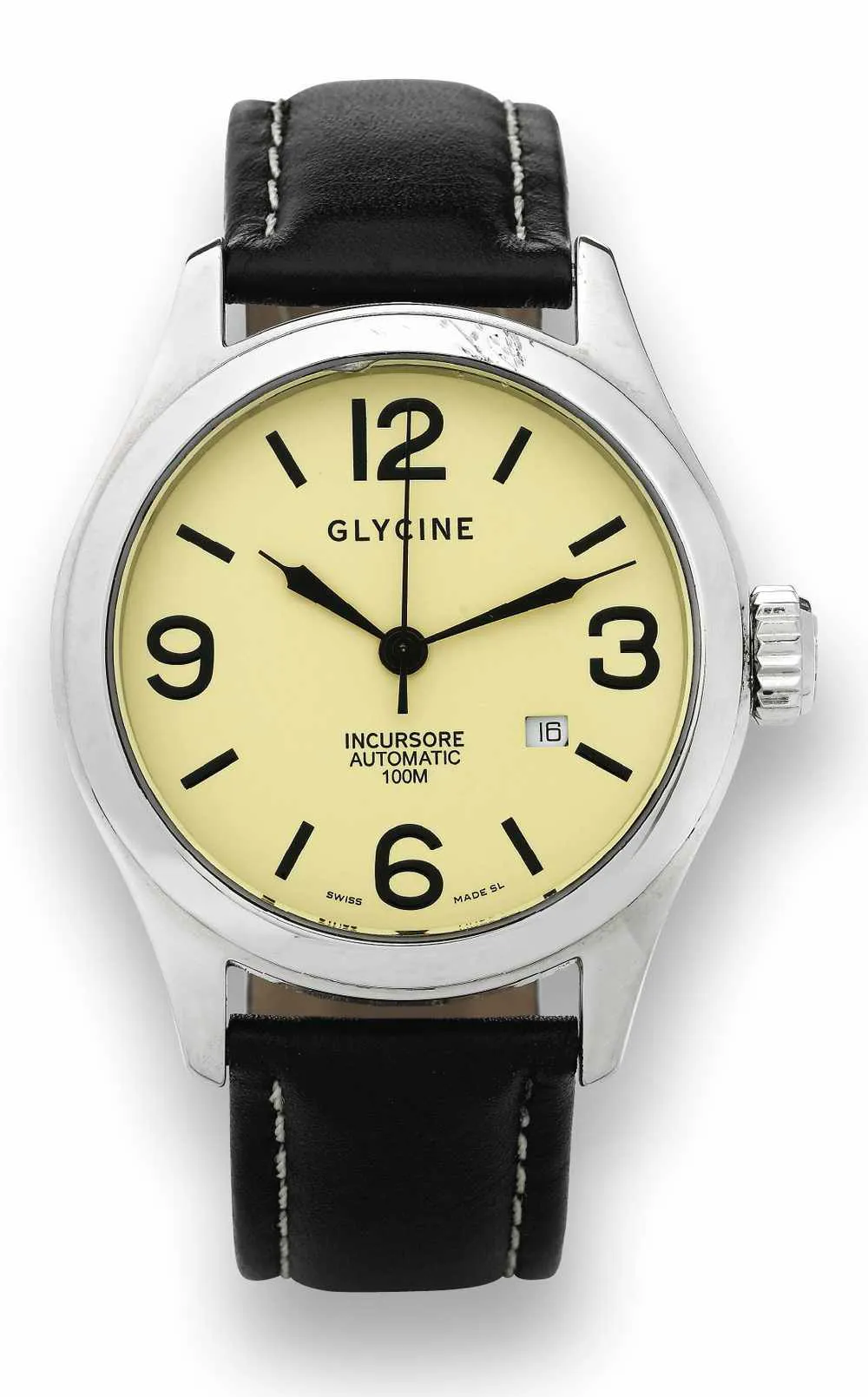 Glycine Incursore 3821 44mm Stainless steel Ivory