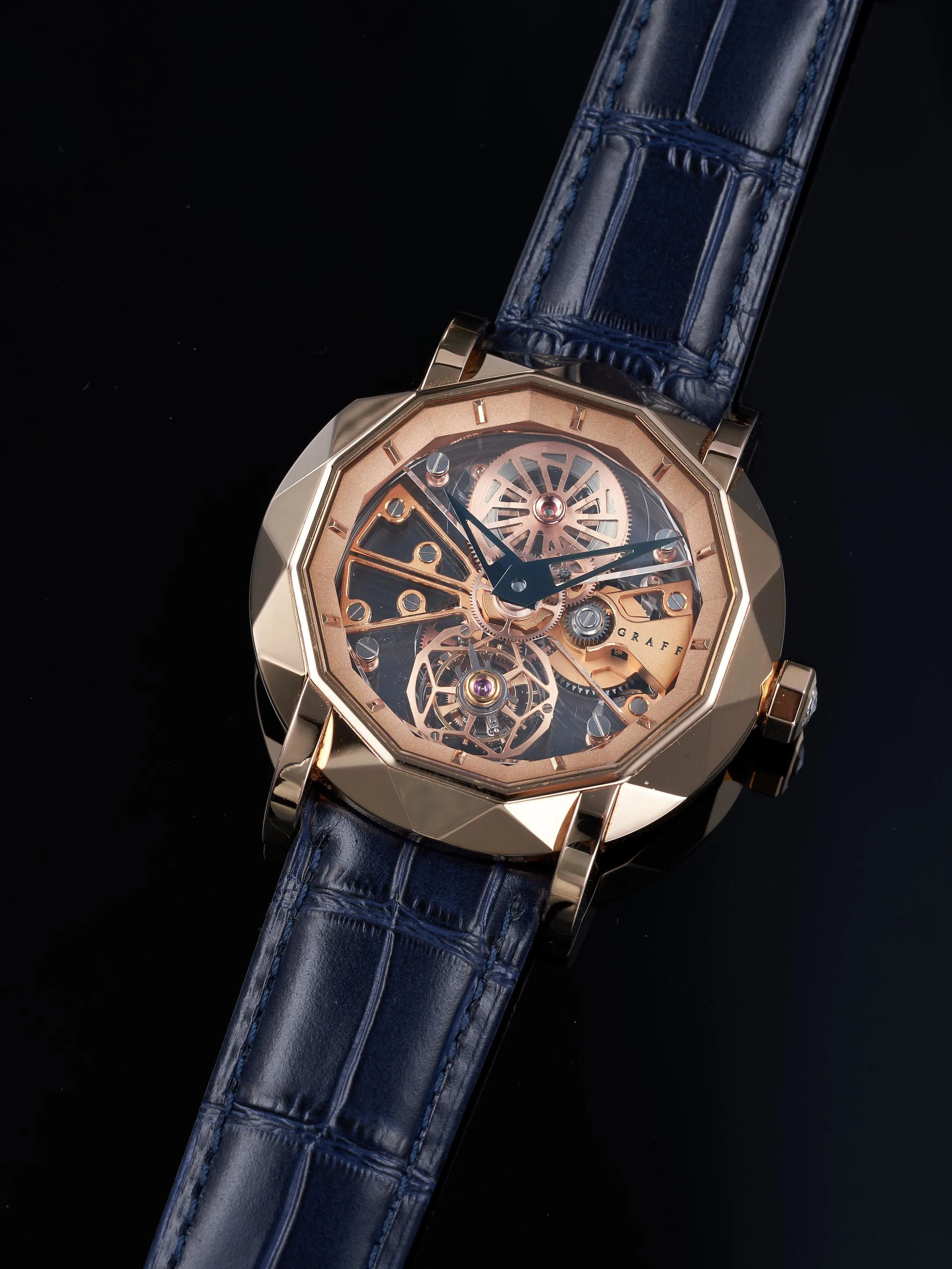 Graff 46mm Rose gold Skeletonized