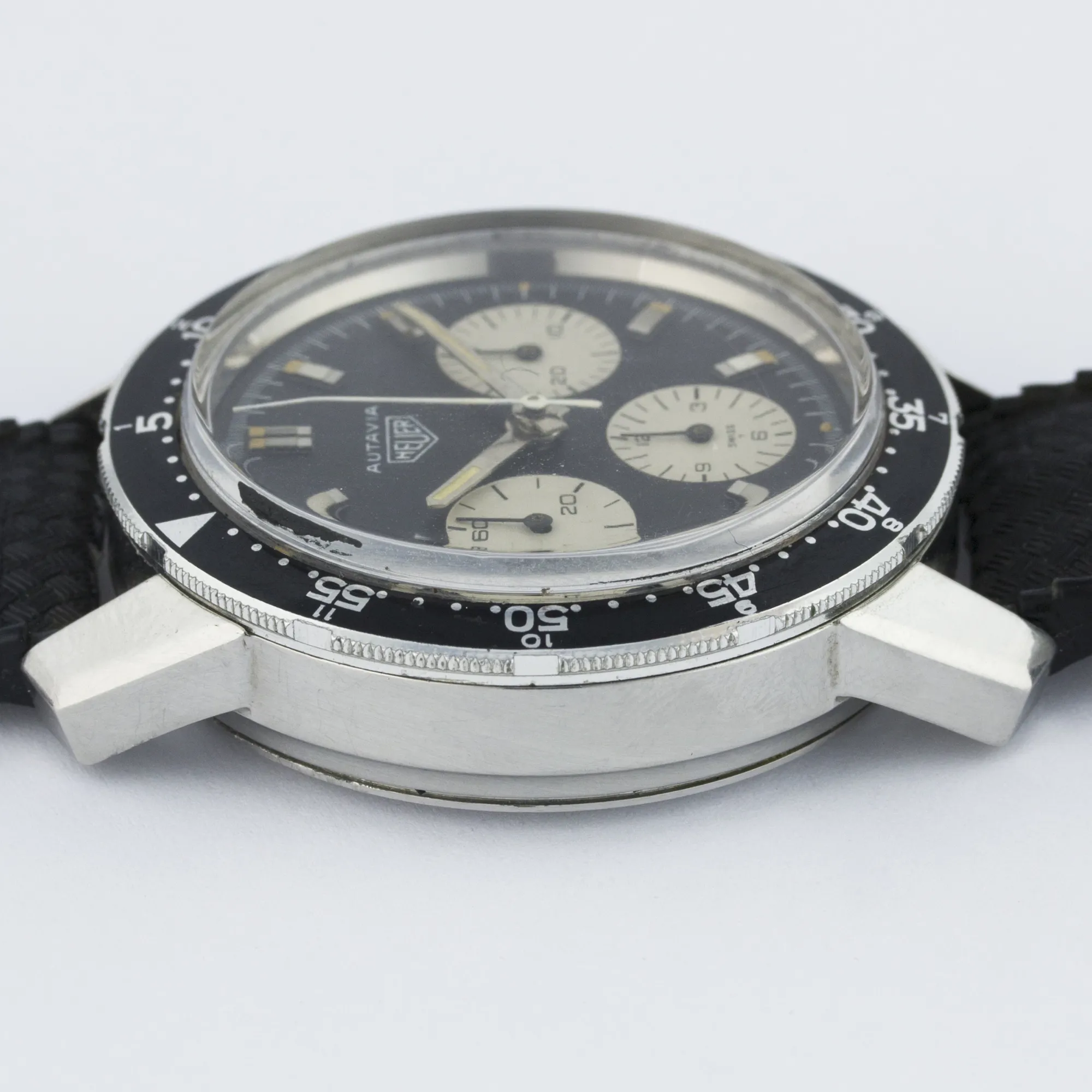 Heuer Autavia 2446C 40mm Stainless steel Black