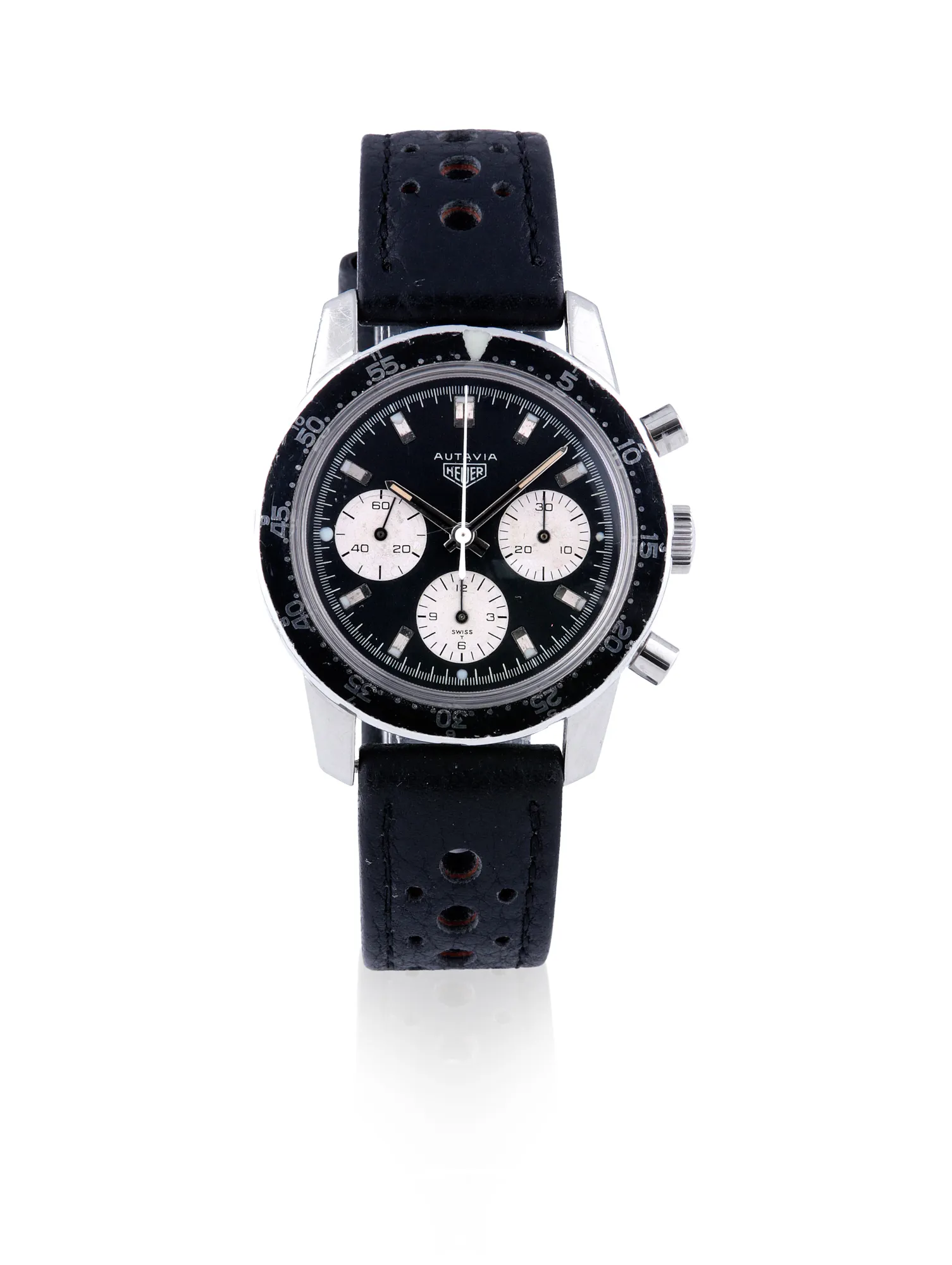 Heuer 2446C 40mm Stainless steel Black