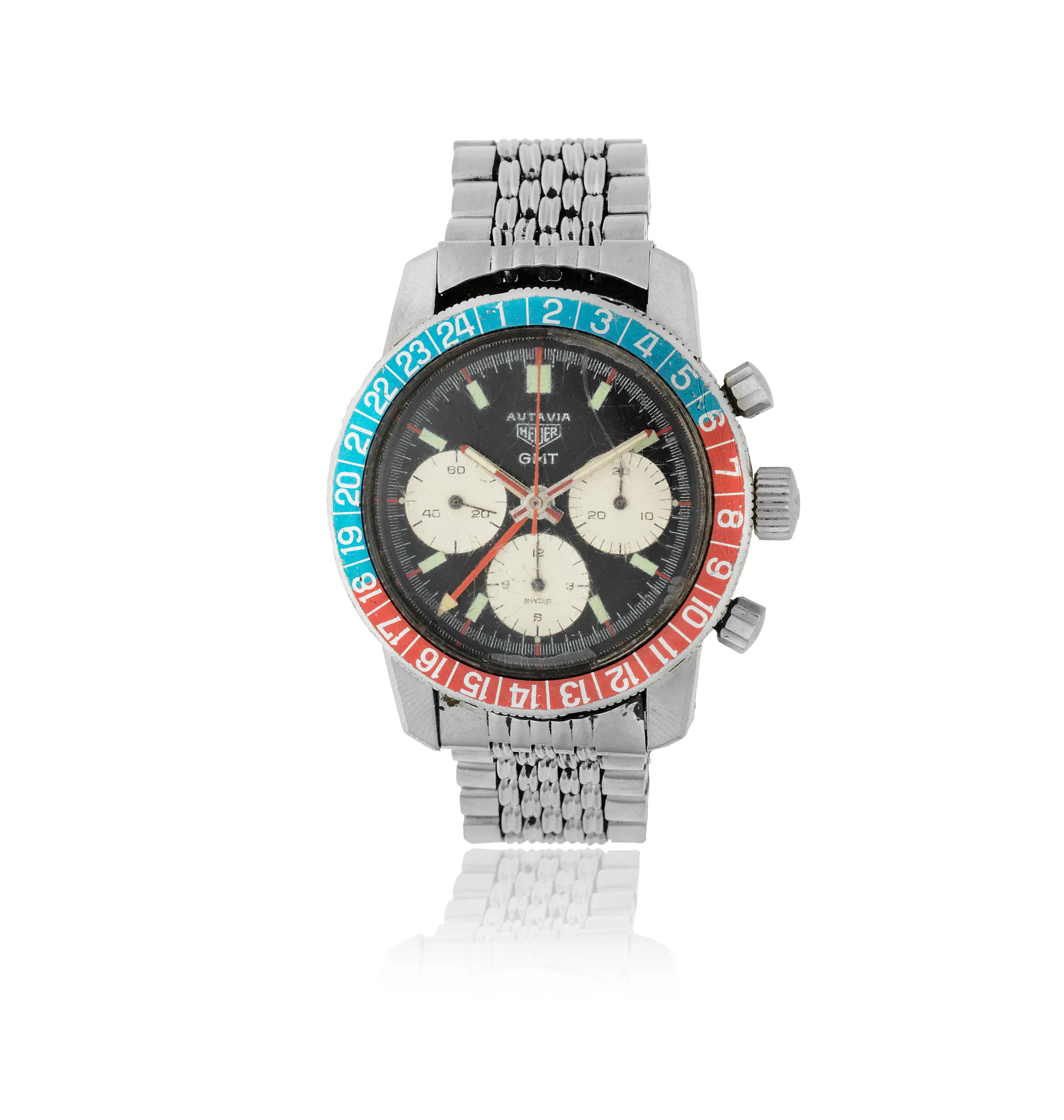 Heuer Autavia 2446C 40mm Stainless steel Black