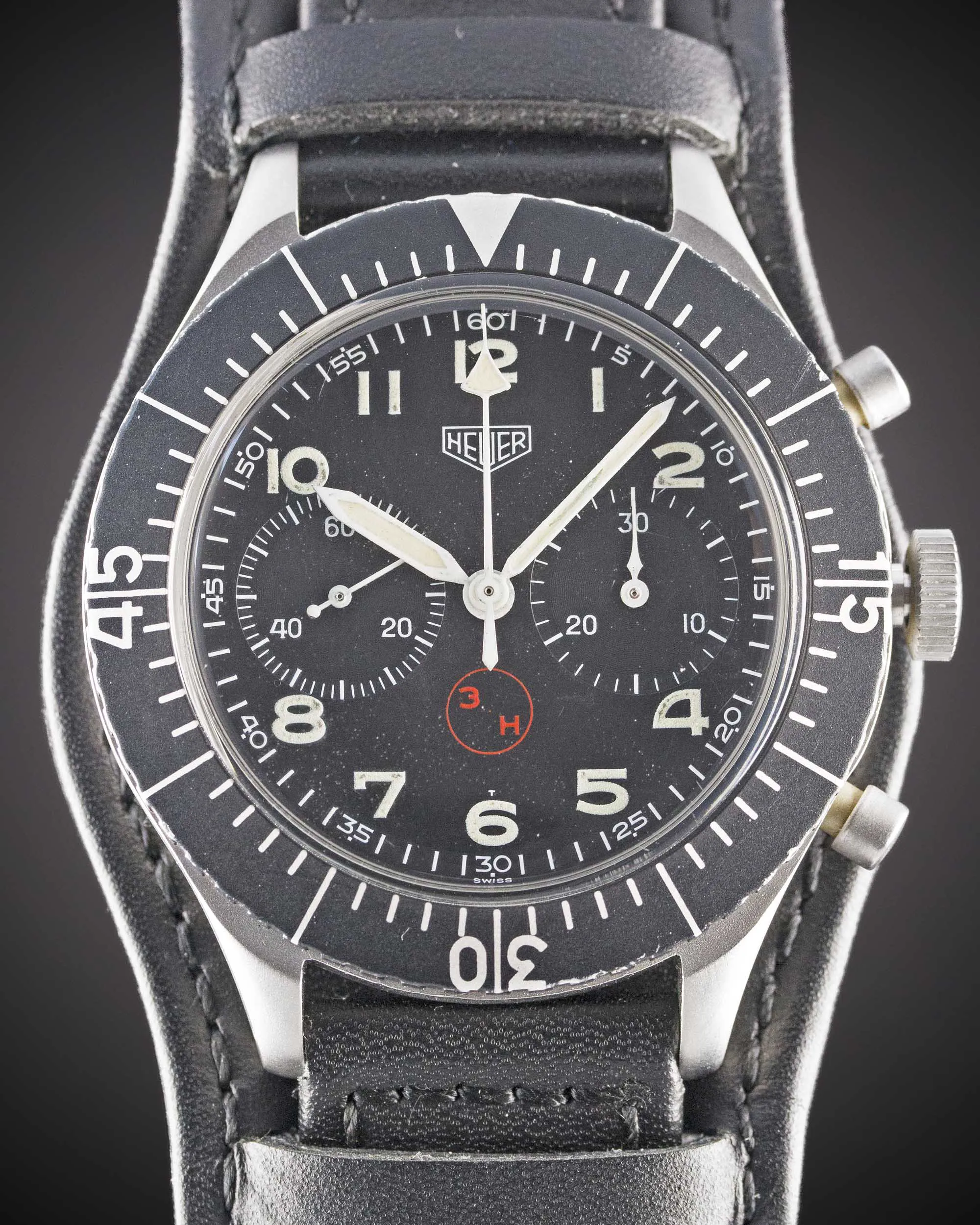 Heuer 1550 SG 43mm Stainless steel Black