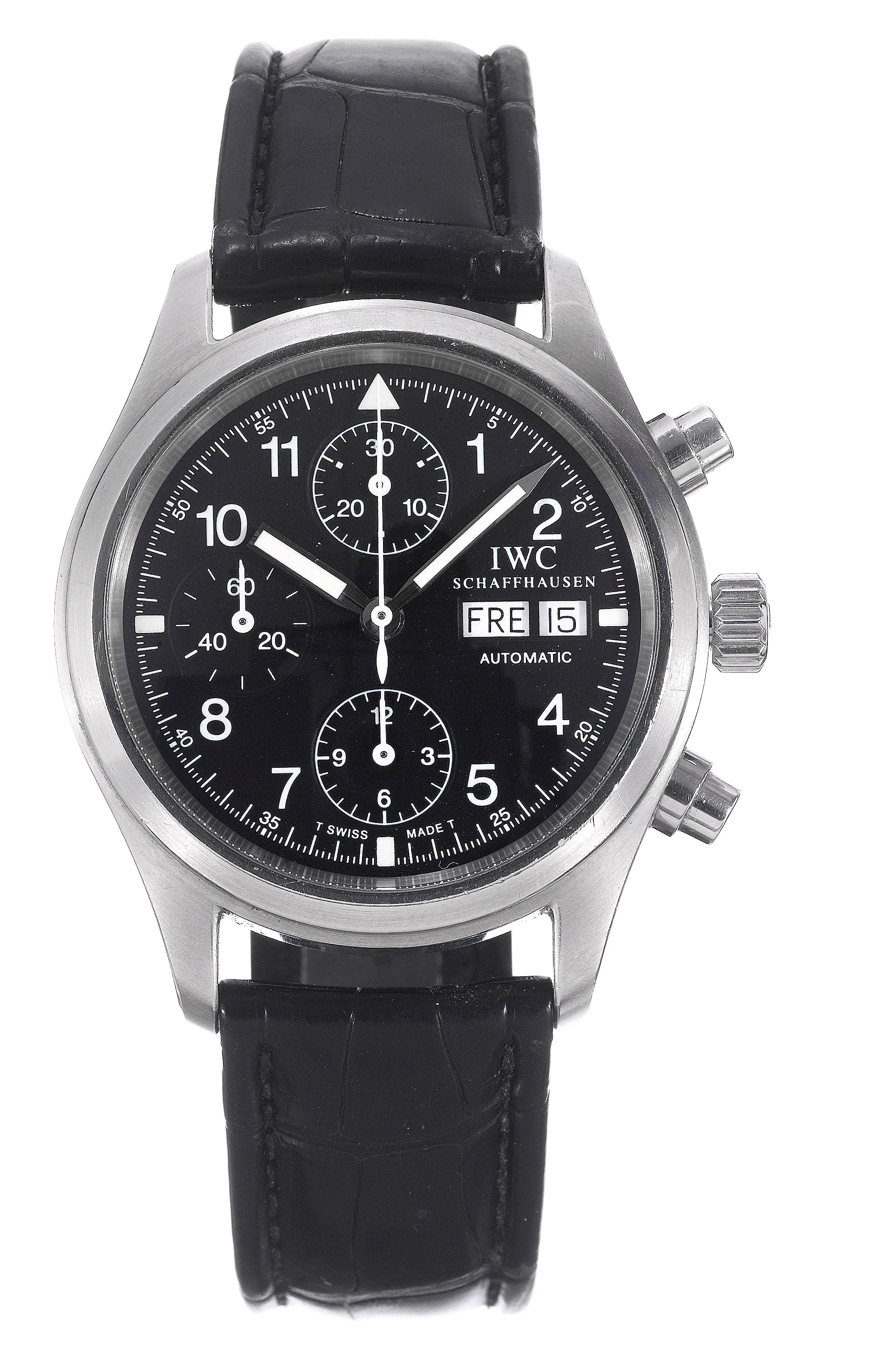 IWC Der Fliegerchronograph 3705 39mm Stainless steel Black