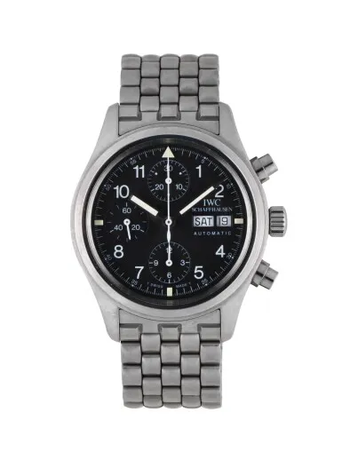 IWC Der Fliegerchronograph 3706 39mm Stainless steel Black