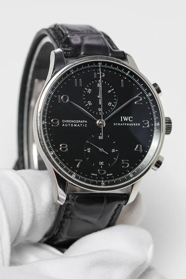 IWC Portugieser Chronograph 371447 41mm Stainless steel Black 10