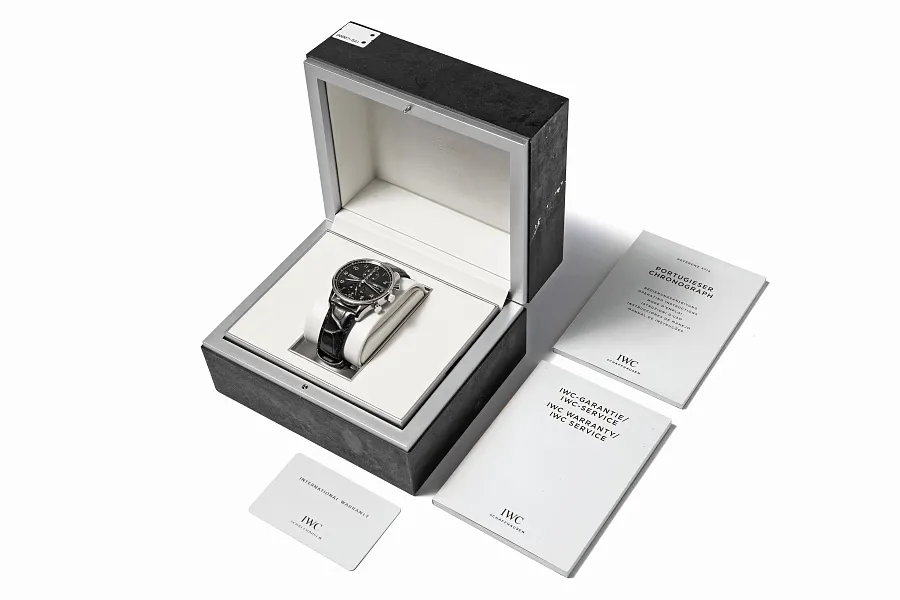 IWC Portugieser Chronograph 371447 41mm Stainless steel Black 17