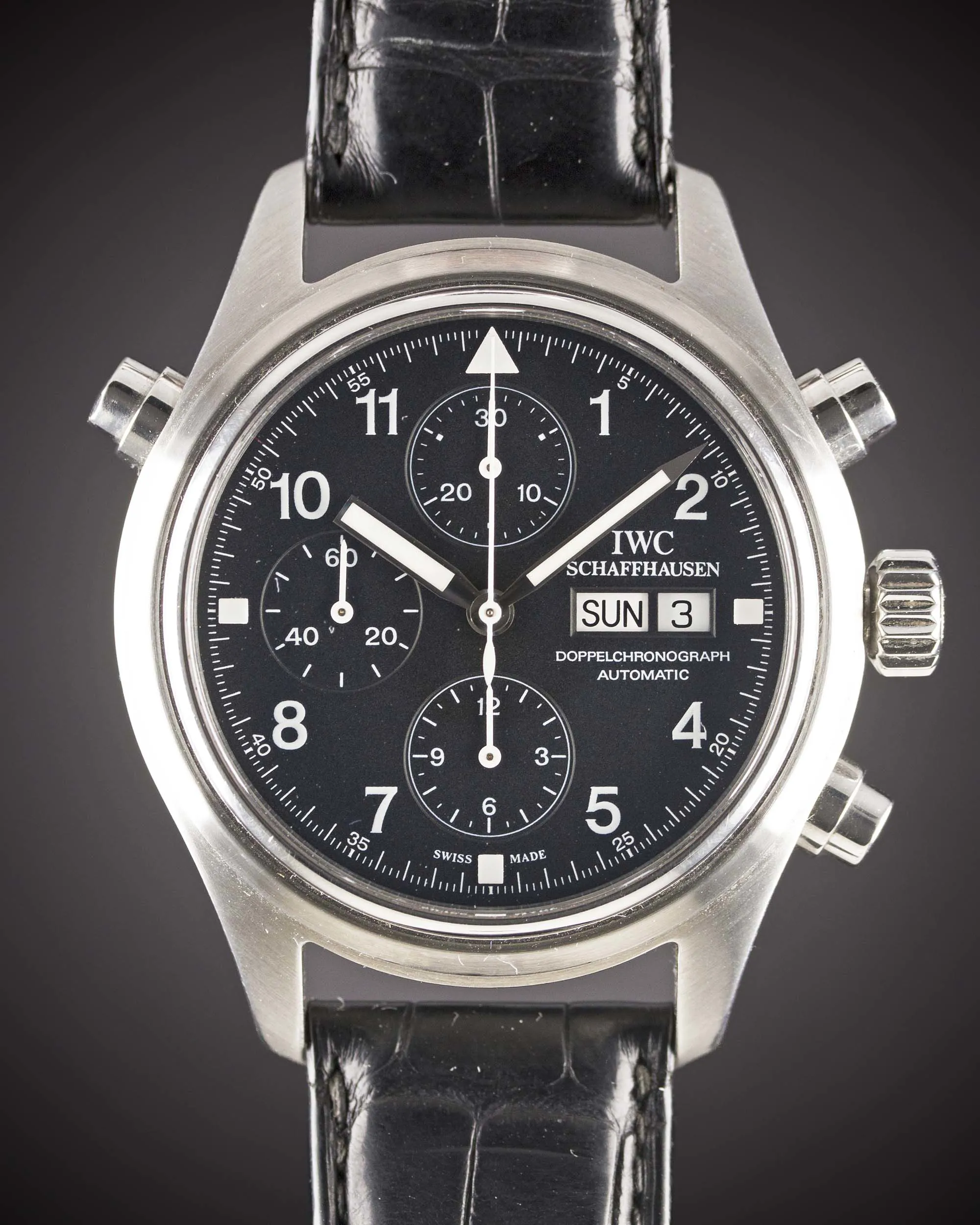 IWC Chronograph 3713 42mm Stainless steel signed