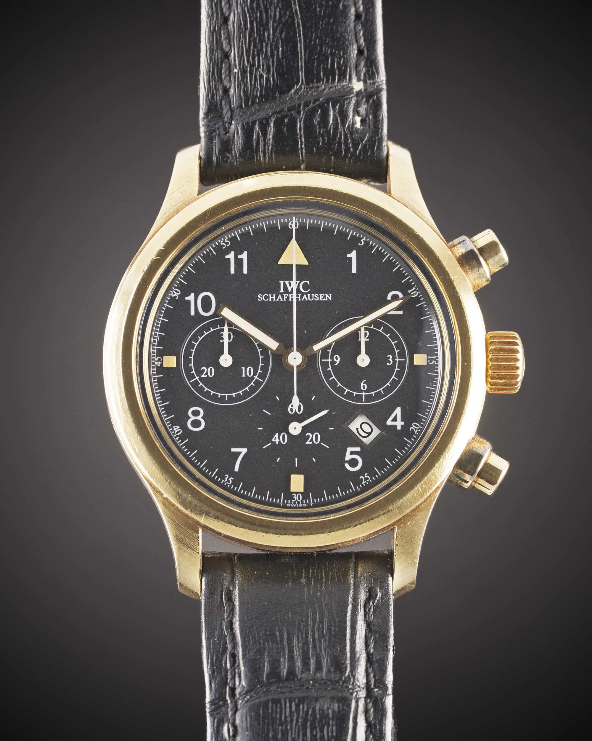 IWC Chronograph 3740 36mm Yellow gold Black