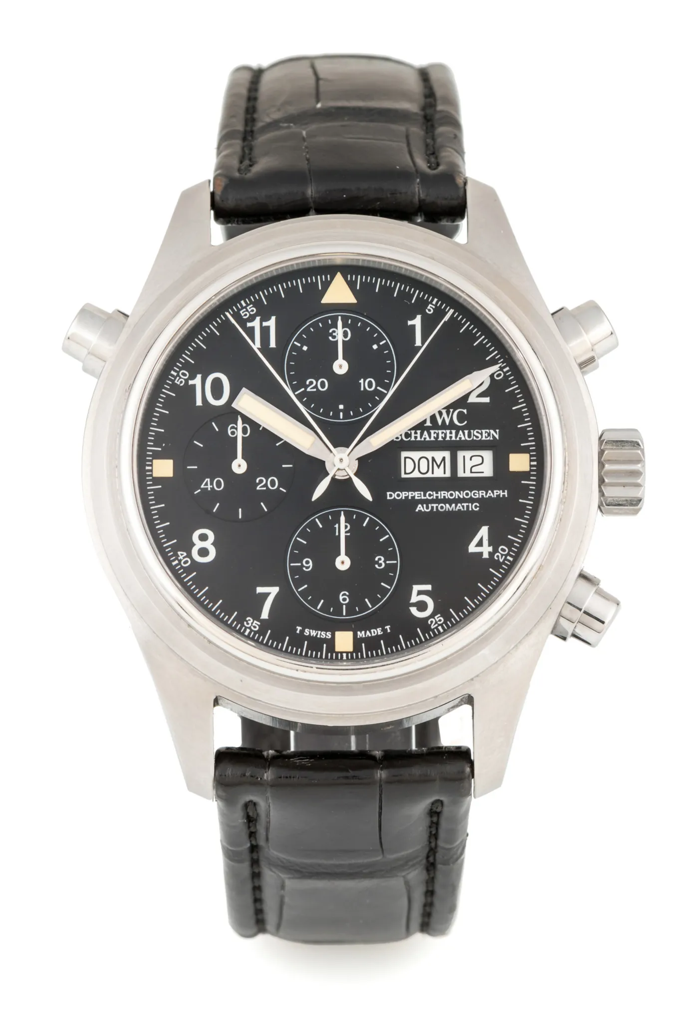 IWC Doppelchronograph 3713 42mm Stainless steel signed