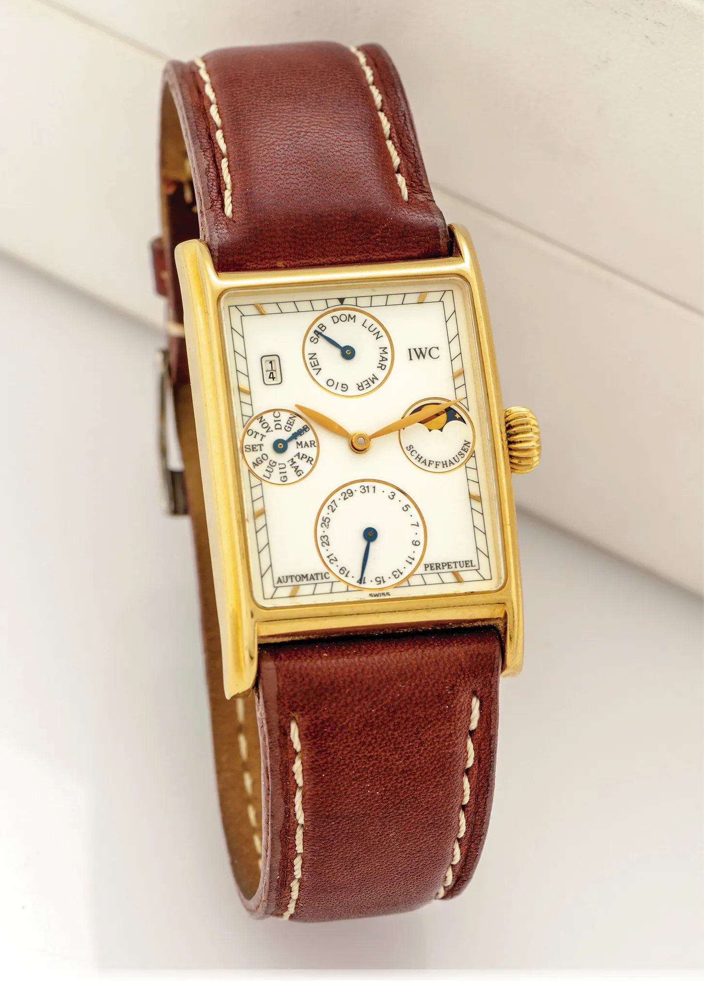 IWC Novecento 3545 27mm Yellow gold Cream