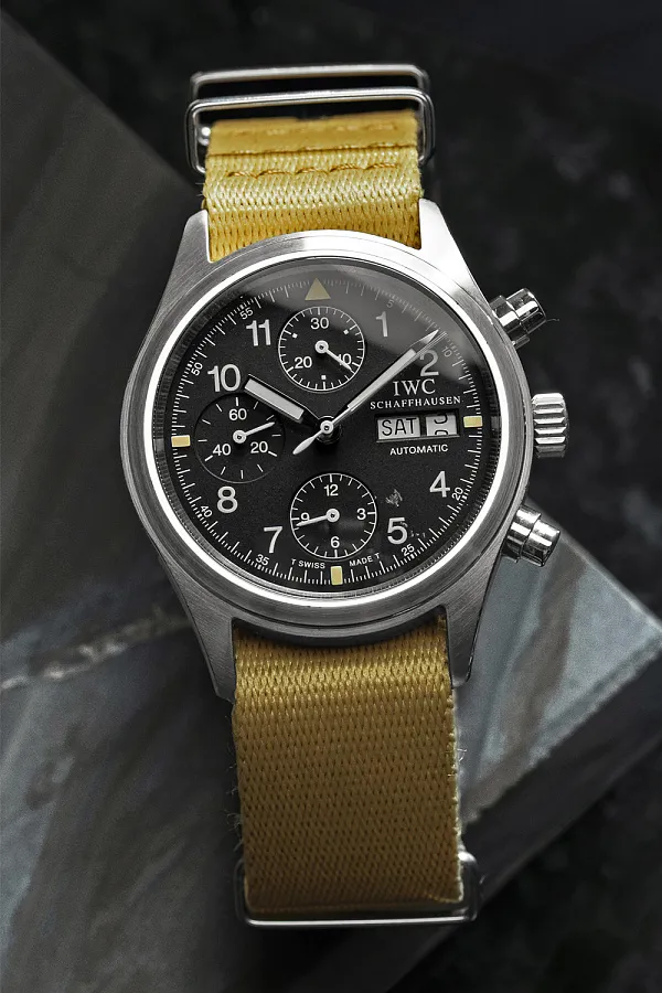 IWC Pilot Chronograph 3706 39mm Stainless steel Black