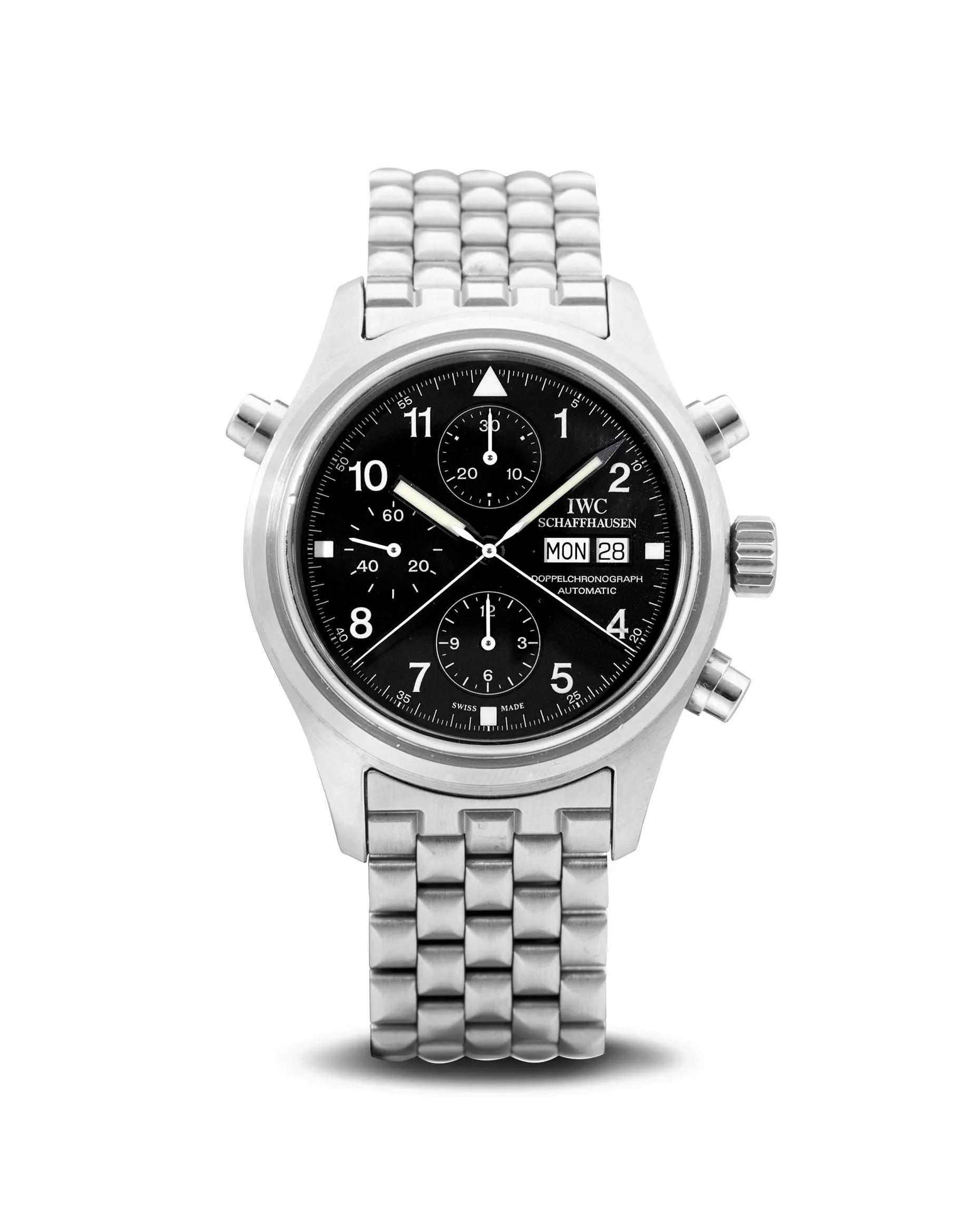 IWC Doppelchronograph IW3713 42mm Stainless steel Black